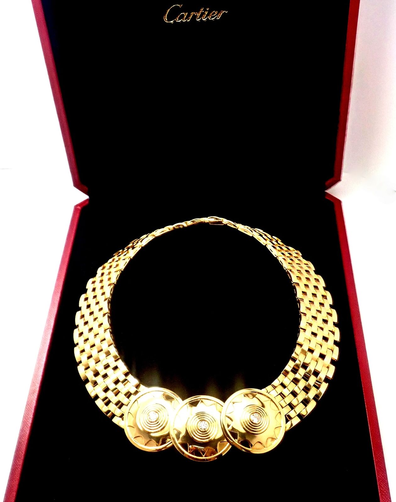 Authentic Cartier Maillon Panthere Seven Row 18k Yellow Gold Diamond Necklace for Women | Luxury Jewelry Gift for Anniversary, Birthday & Special Occasions