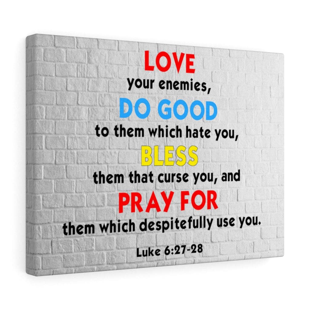 Love Your Enemies Luke 6:27-28 - Christian Scripture Wall Art - Bible Verse Print - Ready to Hang - Perfect for Home Decor, Church & Office Inspiration