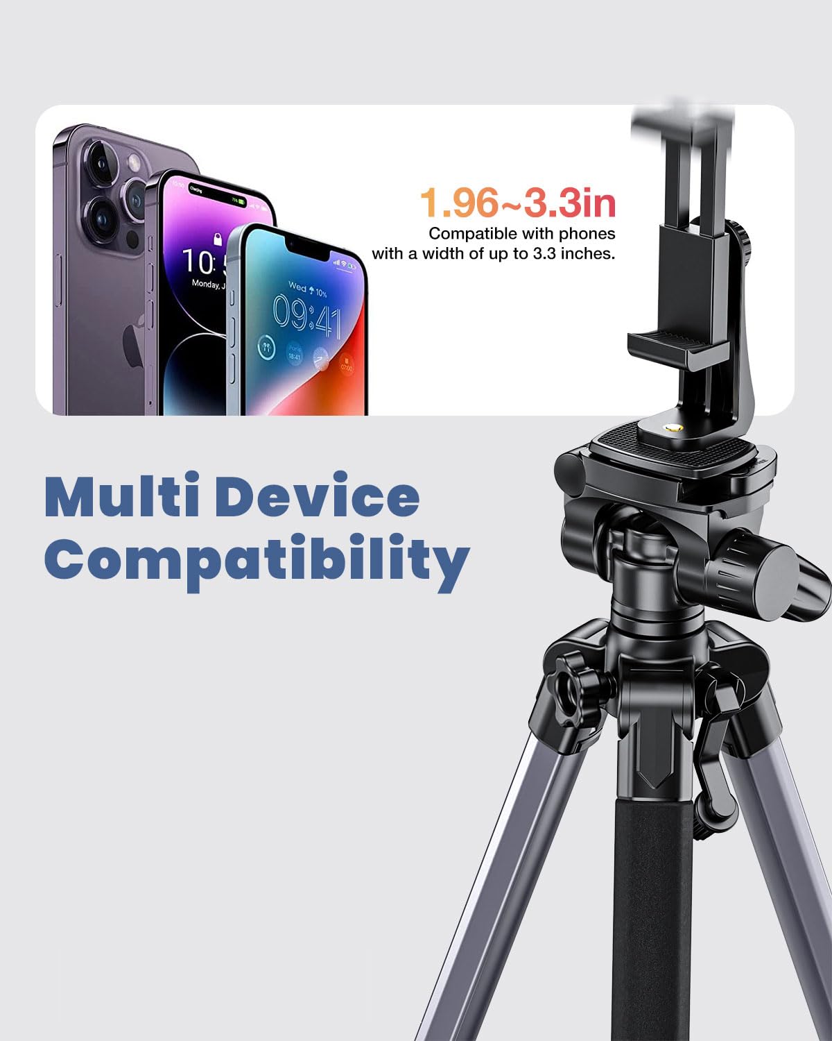 Rotatable Phone Holder Tripod Mount Adapter - 360° Adjustable Clip with 1/4 Inch Screw & Hot Shoe for Vertical/Horizontal Shooting - Perfect for Vlogging, Live Streaming & Photography (Black)