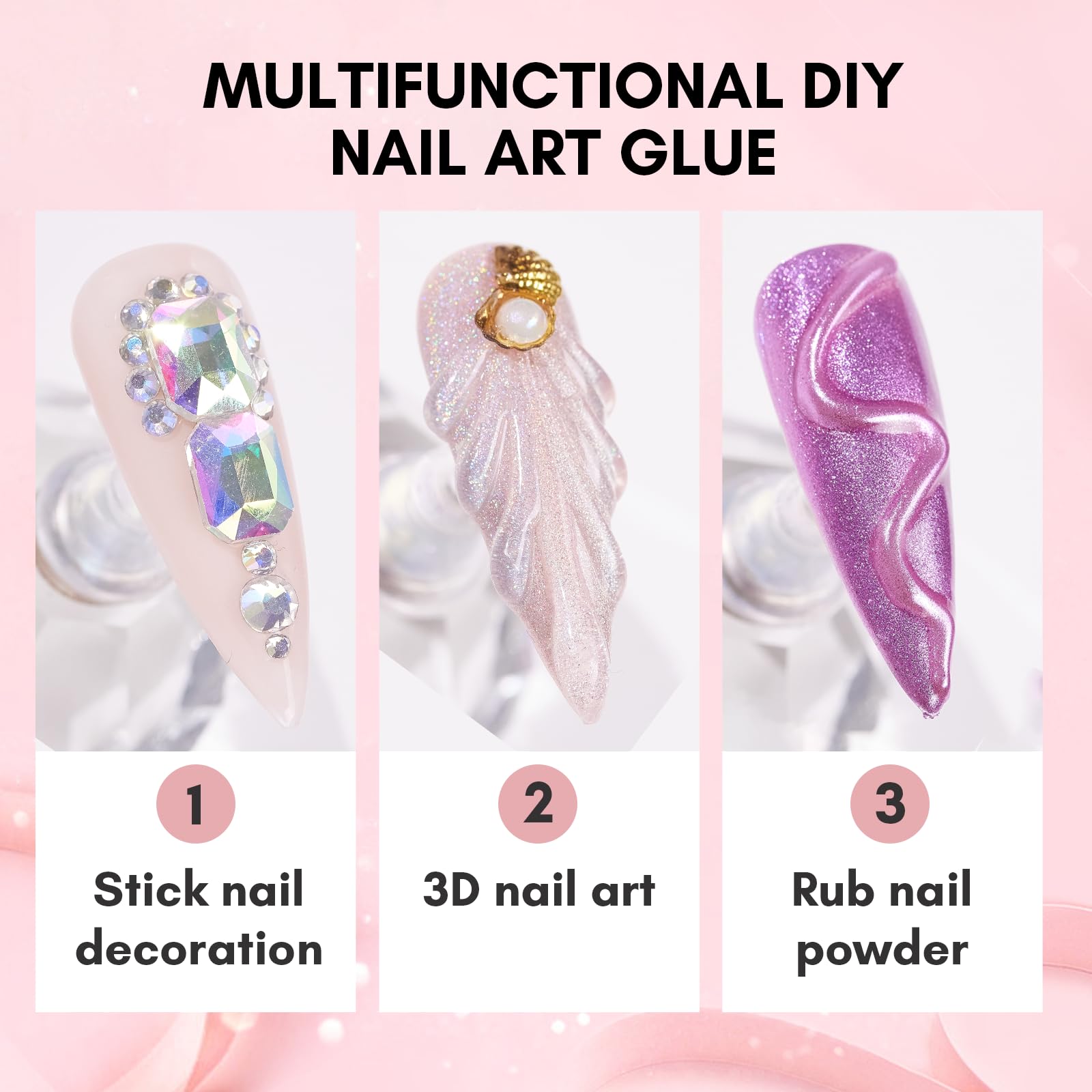 Makartt Super Strong Nail Rhinestone Glue - 8ml Mirror Shine UV/LED Gel for Nail Art | Perfect for Rhinestone Application, Metallic Silver Designs & Professional Salon Use