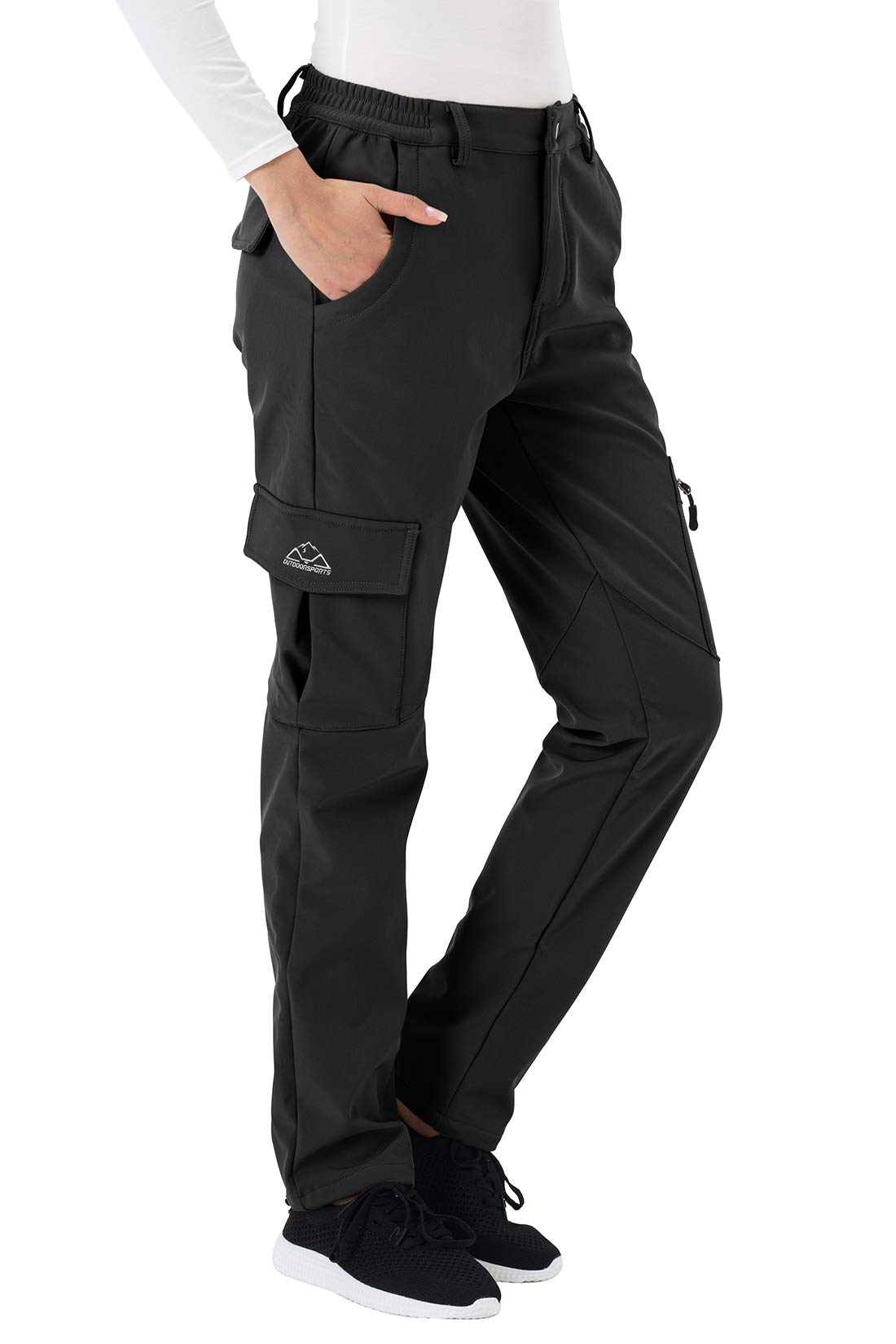 YSENTO Women's Fleece Ski Snow Pants - Waterproof Windproof Insulated Softshell Winter Pants for Skiing, Snowboarding, Hiking & Fishing | Cold Weather Outdoor Activities