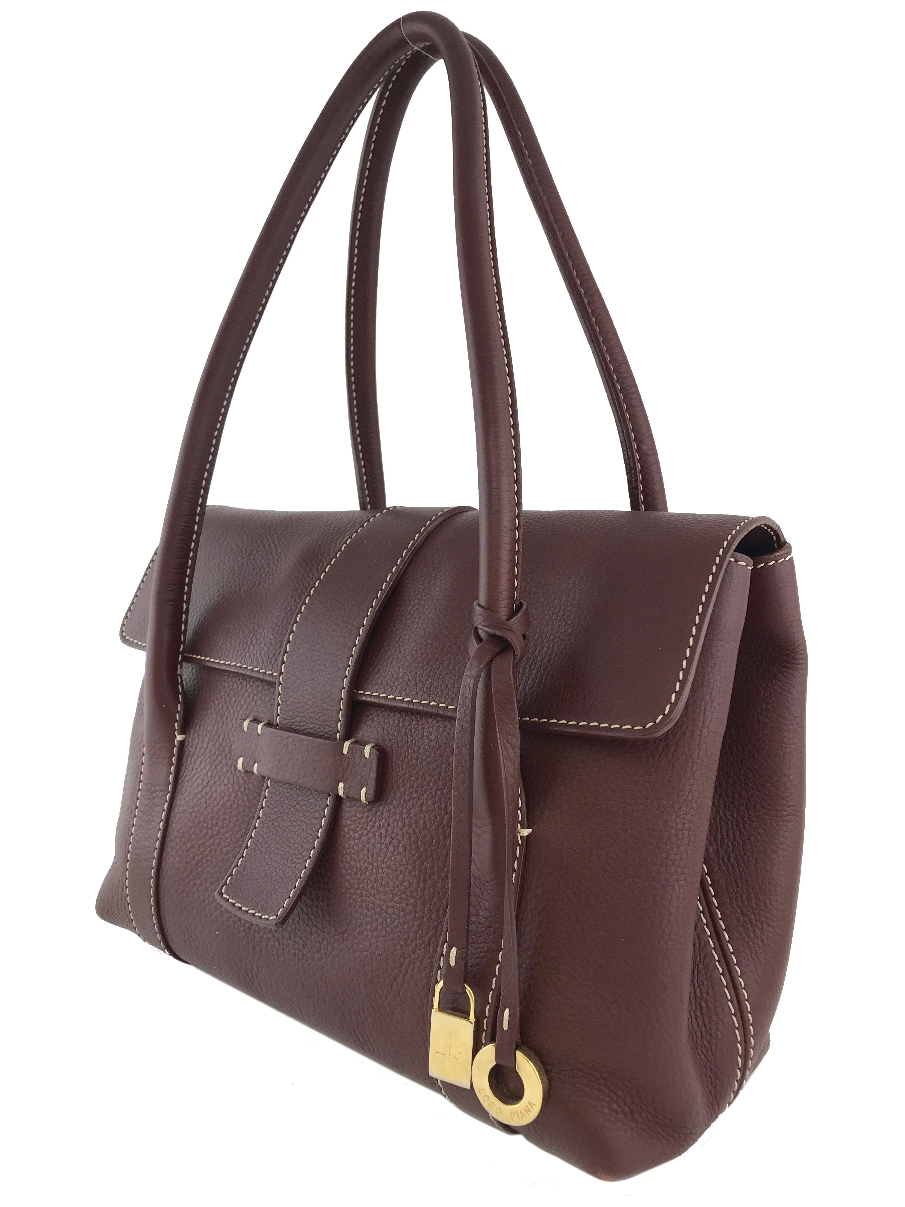 Luxury Loro Piana Leather Dandy Bag for Women | Premium Italian Designer Handbag | Perfect for Work, Travel & Evening Events