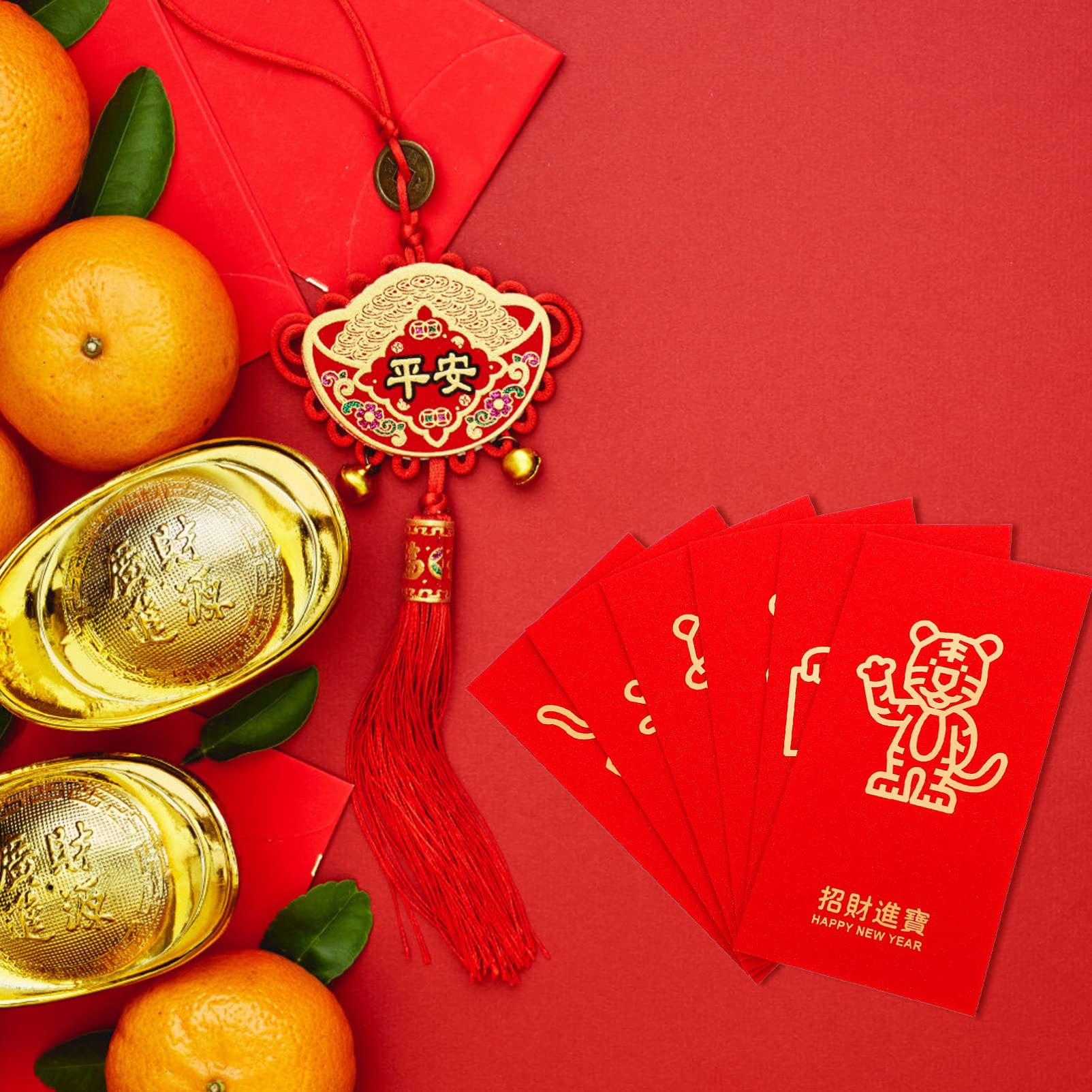 NUOBESTY 12pcs 2022 Year of The Tiger Red Envelopes - Chinese New Year Lucky Money Packets for Kids, Weddings & Celebrations | Festive Gift Bags for Chinese New Year, Birthday Gifts & Special Occasions