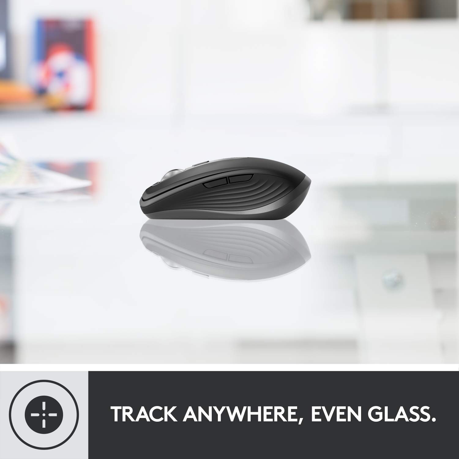 Logitech MX Anywhere 3 Wireless Mouse - Compact Portable Design, 4000DPI Precision, Fast Scroll Wheel, Multi-Device Bluetooth, USB-C Charging - Works on Any Surface - Perfect for Travel, Office & Creative Work with Adobe Creative Cloud