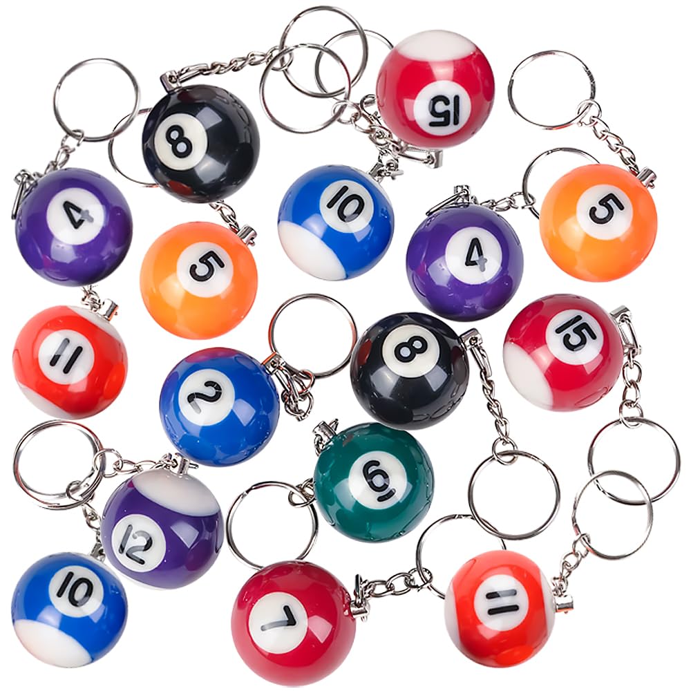 Premium Billiard Ball Keychain - 8 Ball Pool Keyring for Billiards Enthusiasts - Perfect for Pool Players, Cue Sports Fans & Gift Ideas