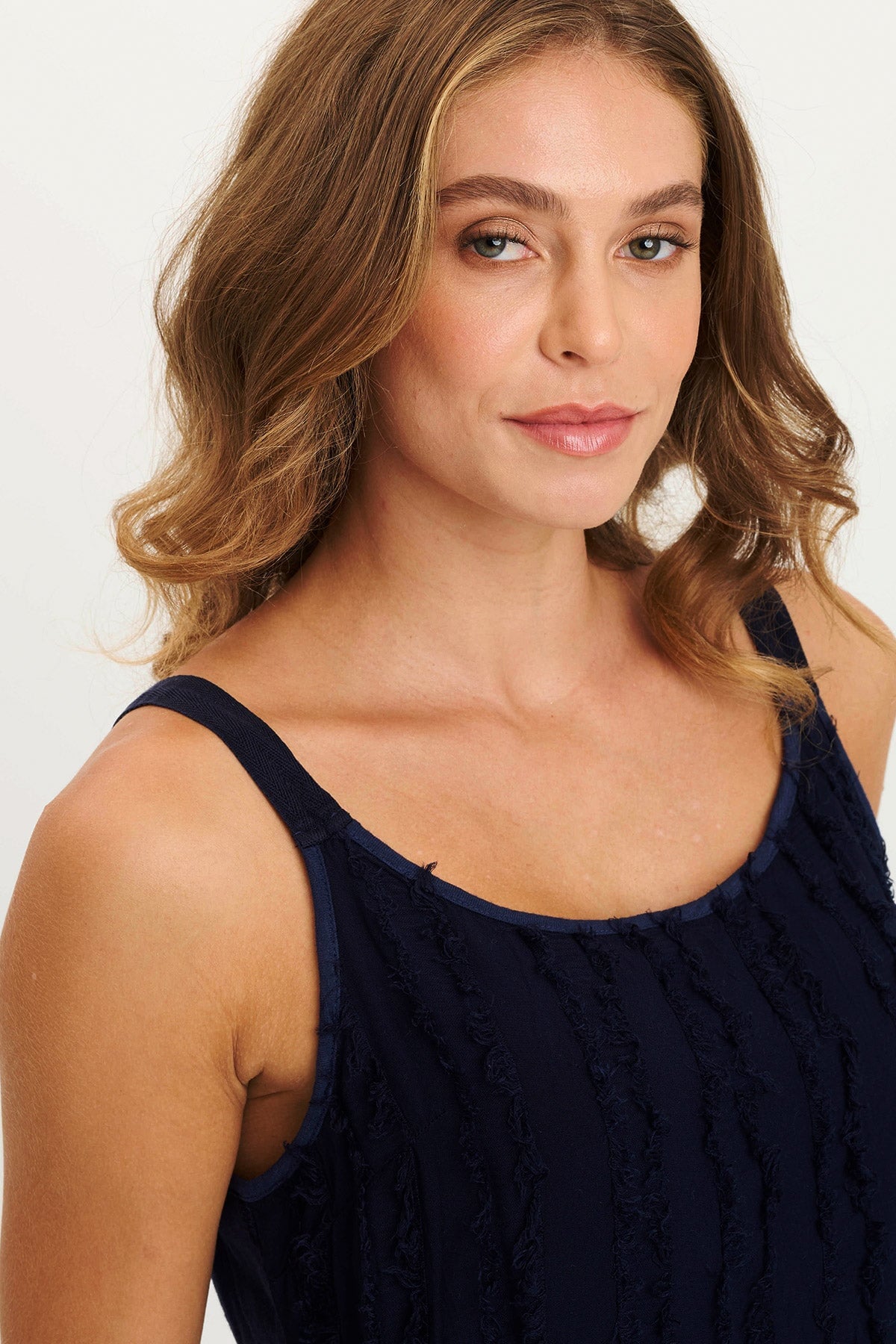 Haddon Stripe Voile Jersey A-Line Tank Top for Women - Lightweight Summer Casual Wear, Perfect for Beach, Travel, and Everyday Outfits