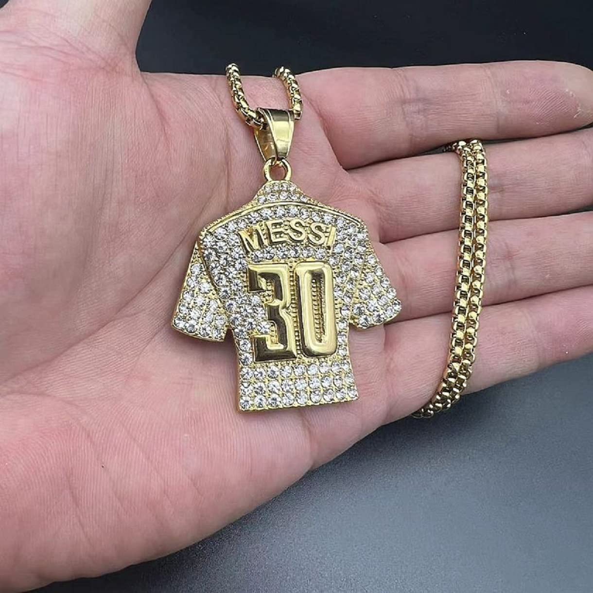 Number 30 Soccer Jersey Pendant Necklace for Men - Hip Hop Sports Jewelry with Lucky Number 30 - Punk Football Player Gift for Soccer Fans - Perfect for Game Day, Streetwear & Hip Hop Fashion