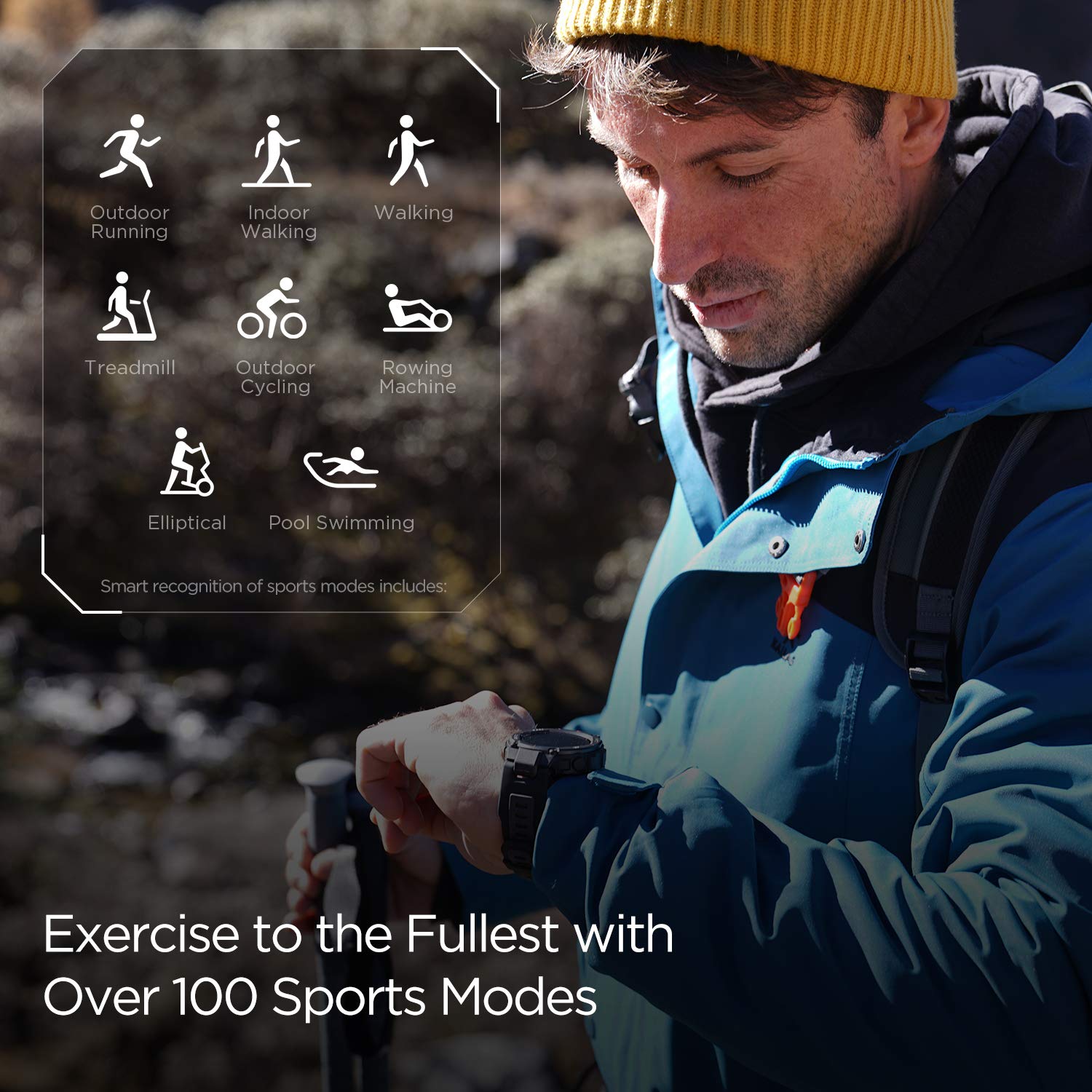 Amazfit T-Rex Pro Rugged Smartwatch for Men - Military-Grade GPS Fitness Tracker with 100+ Sports Modes, 10ATM Waterproof, 18-Day Battery, SpO2 Monitor (Black) - Ideal for Outdoor Adventures, Hiking, Running & Daily Fitness Tracking