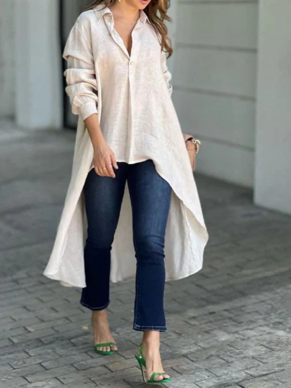 Stylish High Low Collar Blouse for Women - Trendy Office & Party Wear - Perfect for Work, Dates & Special Occasions