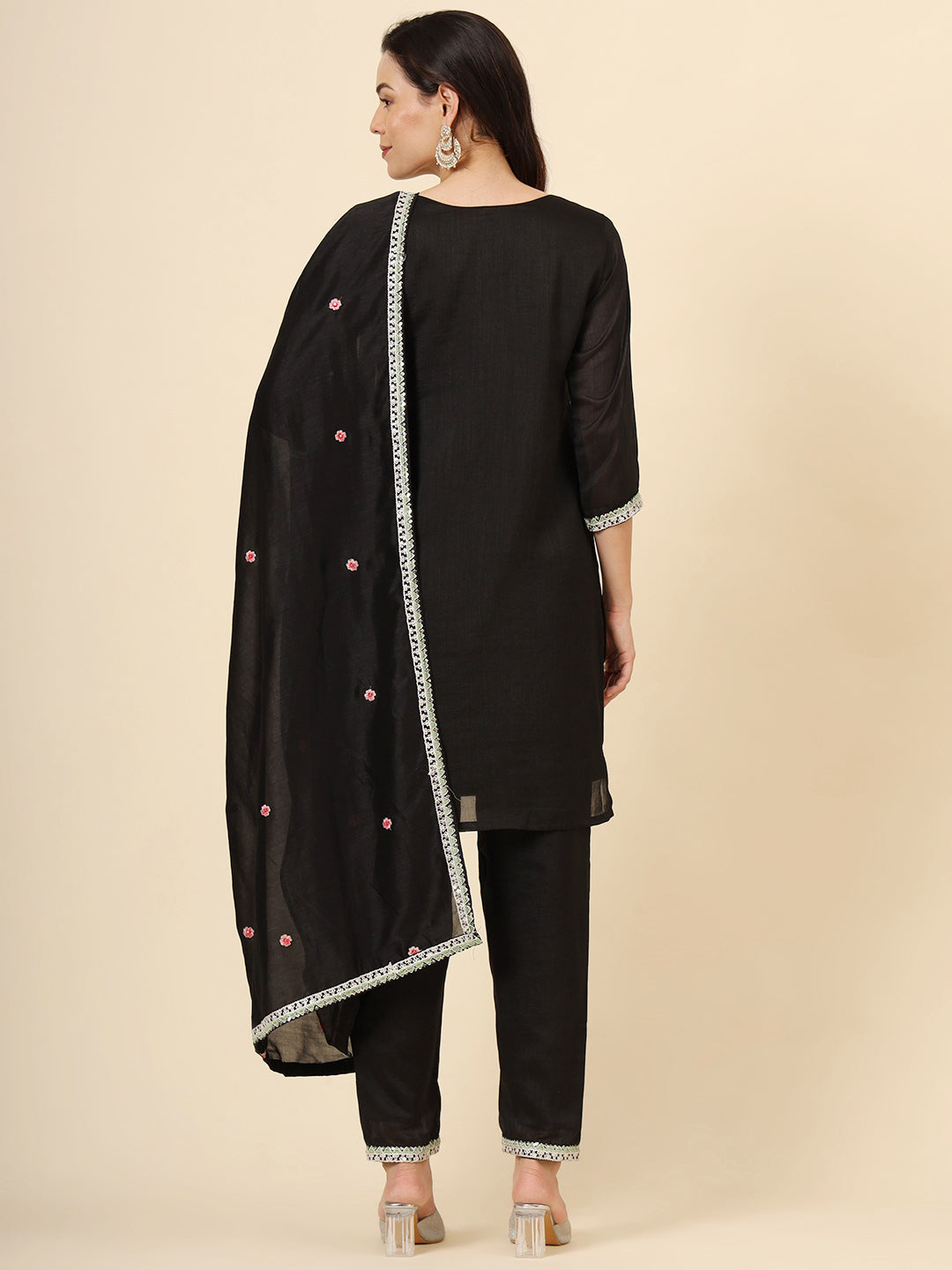 Stylish Black Designer Pant Suit with Elegant Embroidery - Perfect for Office Wear, Business Meetings & Formal Events