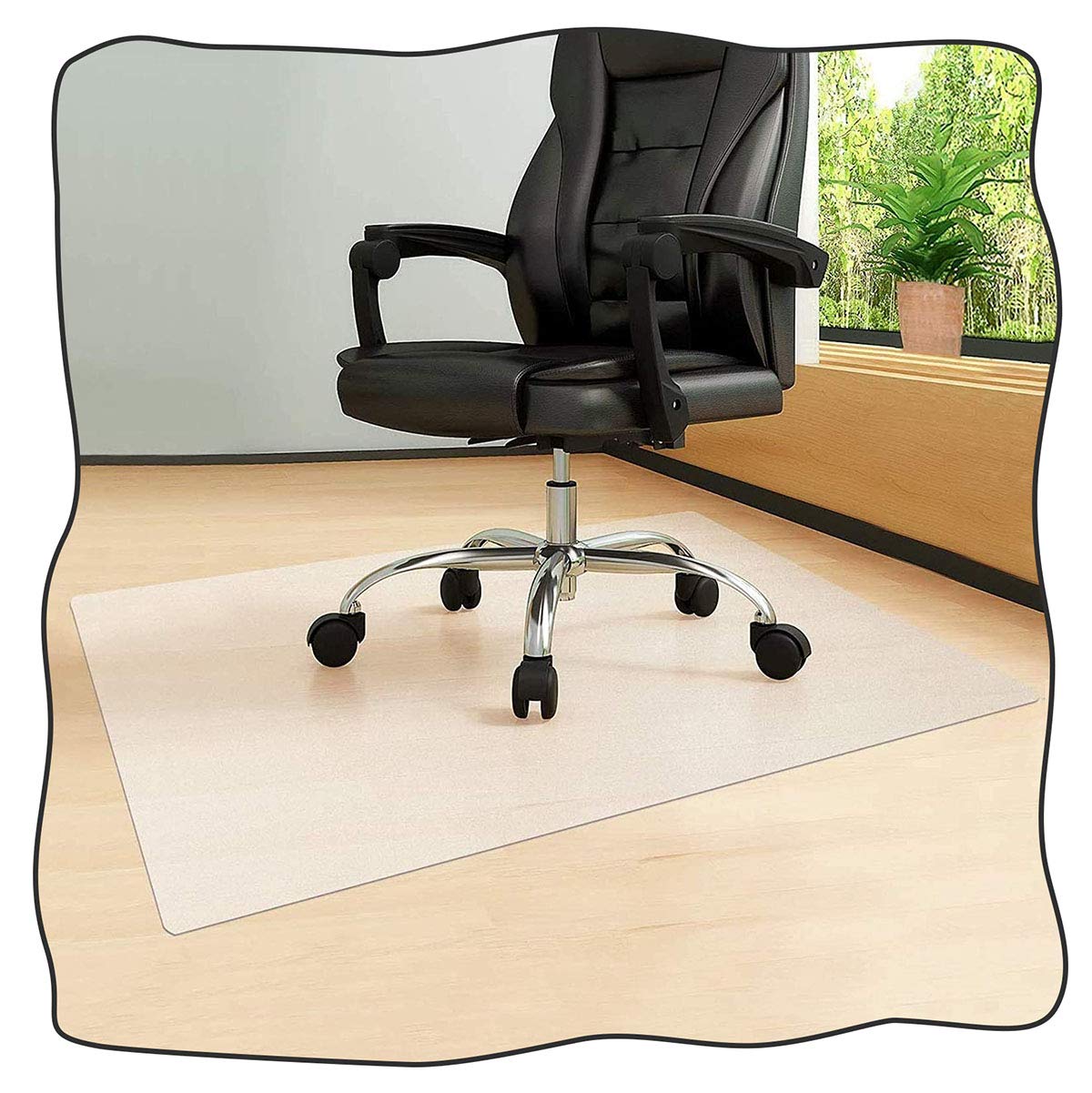 CYGG 12x12in Non-Skid Floor Protector Mat for Rolling Chairs - Home Office Desk Mat, Coffee Table Protector - Prevents Scratches, Spills & Damage - Perfect for Hardwood Floors & Carpeted Areas