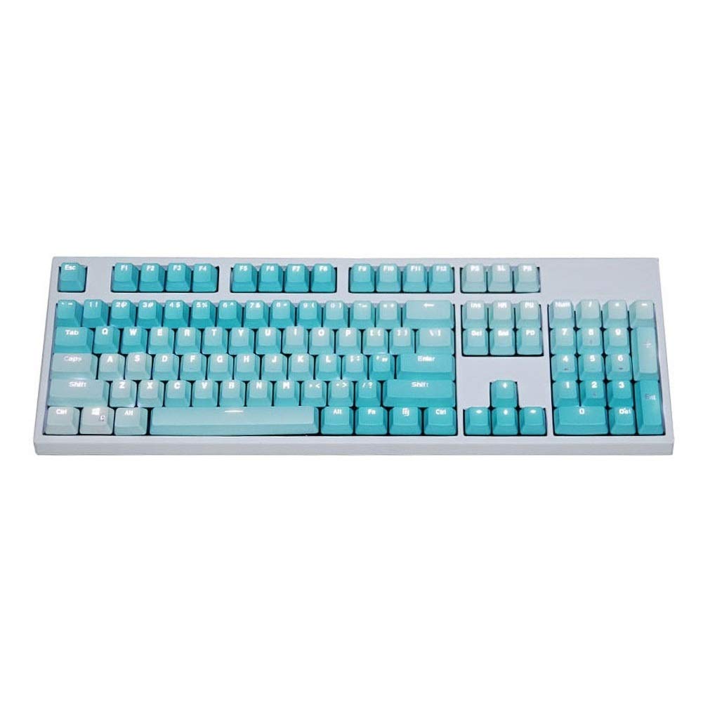 M5RU 104Pcs PBT Backlit Keycap Set - Durable Mechanical Keyboard Replacement Keycaps with Multiple Color Options (Light Blue) - Perfect for Gaming, Typing & Custom Keyboard Builds