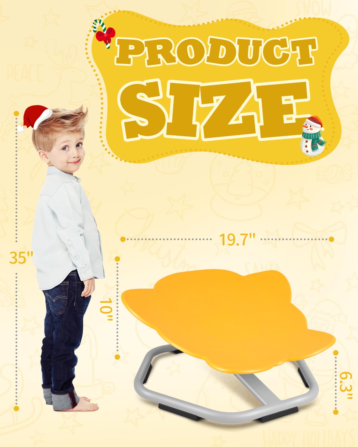 Elephant Swivel Chair for Kids - 220 lbs Capacity Sensory Spinning Chair for Autism, Balance Training & Play - Sit & Spin Fun for Home, Classroom & Therapy Rooms