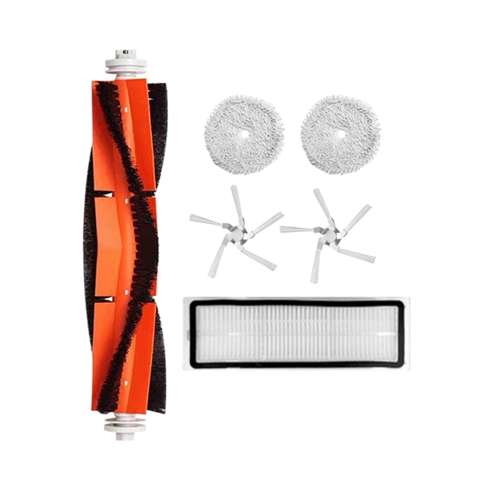 6Pcs Vacuum Cleaner Accessories Kit for Xiaomi Dreame W10 Robot - Main Brush, Side Brush, HEPA Filter & Mop Cloth Replacement Parts - Perfect for Hardwood Floors & Pet Hair Cleaning