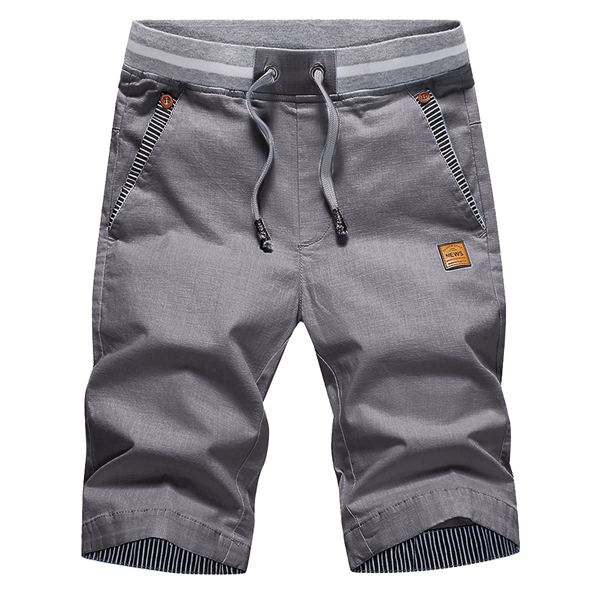 Tansozer Men's Casual Classic Fit Drawstring Shorts - Elastic Waist & Pockets - Perfect for Summer, Beach, Gym & Outdoor Activities
