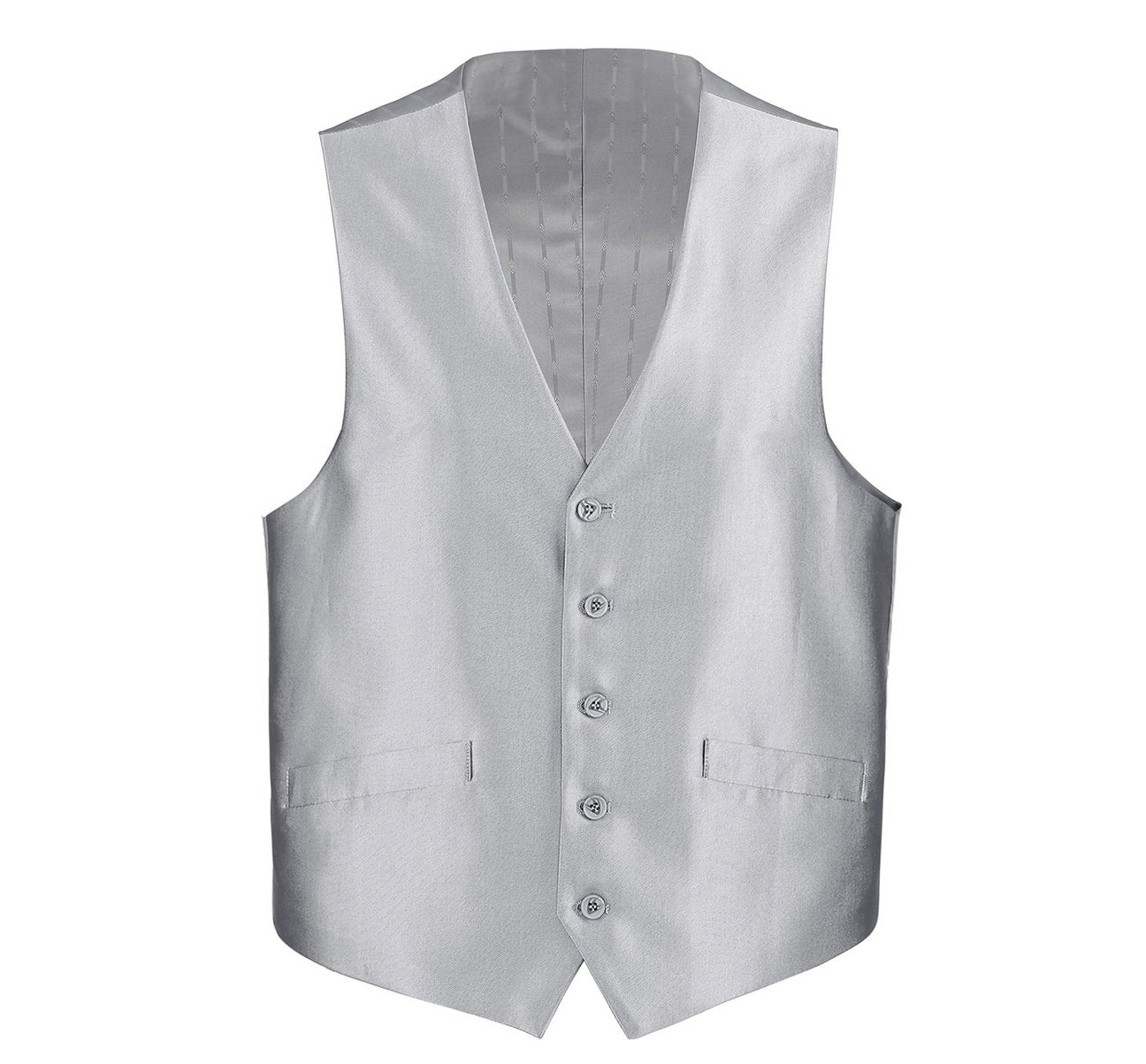 Alessandro Vitello by Renoir Grey Men's Formal Suit Vest - Slim Fit Sharkskin Waistcoat for Weddings, Business & Special Occasions