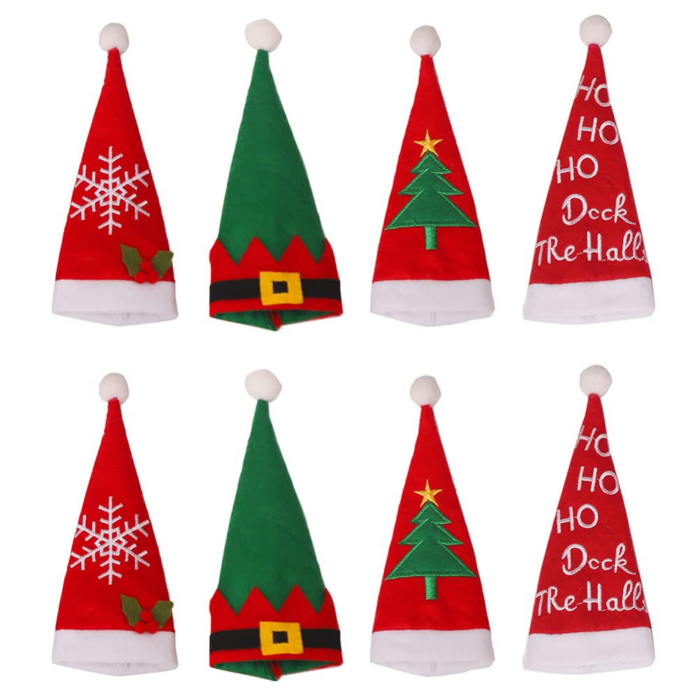 8-Piece Christmas Cutlery Set with Silverware Holder - Holiday Fork Bags & Flatware Covers for Parties, Includes Festive Lollipop Toppers & Mini Cotton Hats - Perfect for Christmas Dinner, Holiday Gatherings & Festive Table Decorations