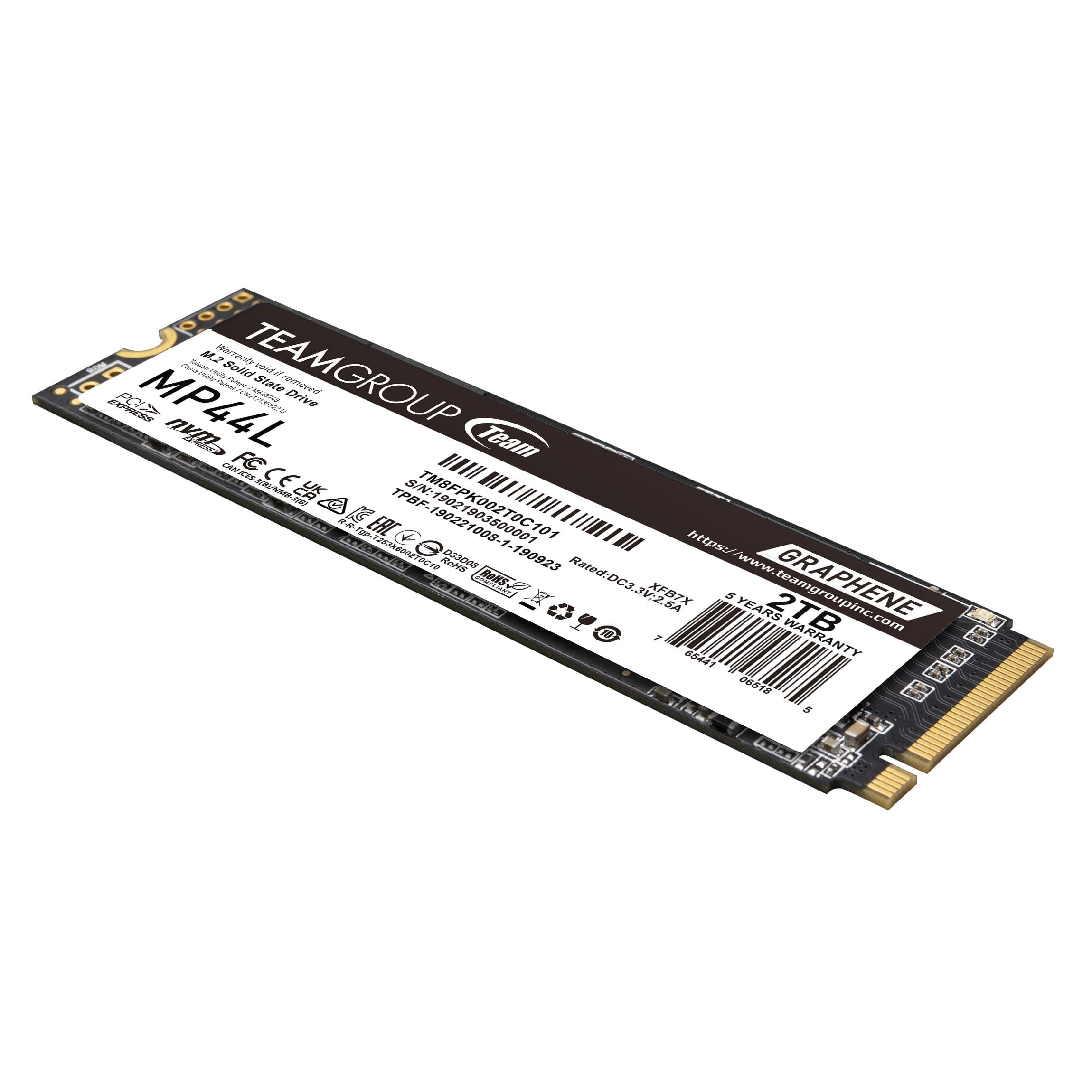 TEAMGROUP MP44L 2TB SLC Cache NVMe 1.4 PCIe Gen4x4 M.2 2280 Internal SSD for Laptop & Desktop - Up to 4800MB/s Read, 4400MB/s Write Speed - High Performance Gaming, Video Editing & Data Storage Solution