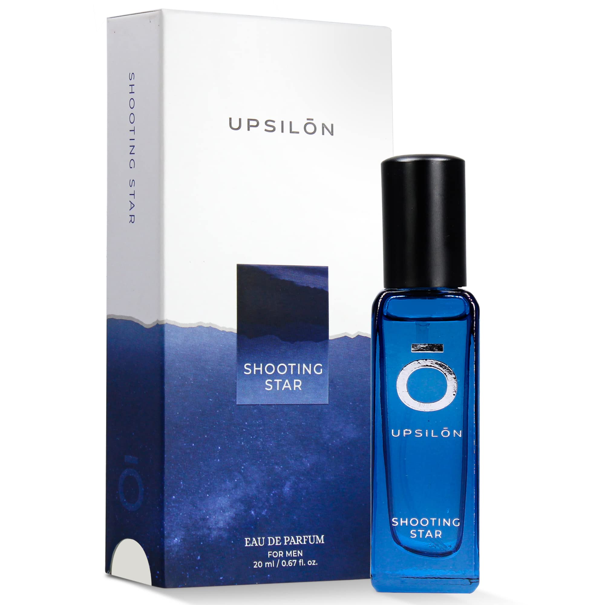 UPSILON Shooting Star Men's Perfume 20ml | Long Lasting Fresh & Powerful Eau De Parfum | Luxury Cologne Spray for Men | Travel Size Fragrance | Perfect for Date Night, Office & Special Occasions