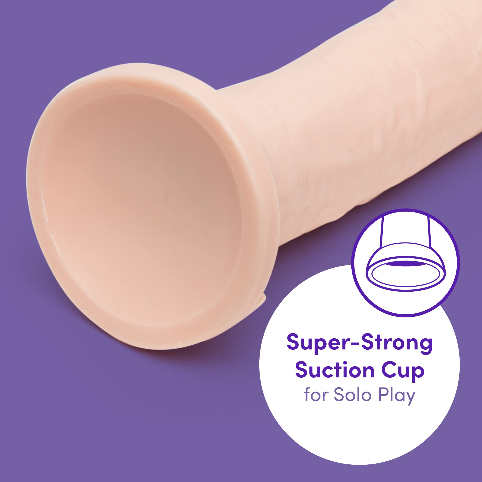 Ultra Realistic 10 Inch Large Dildo with Strong Suction Cup - Lifelike Lover Adult Sex Toy for Women - Extra Girthy & Harness Compatible Strap On - Flesh Pink - Perfect for Solo Play, Couples Fun & BDSM Scenes