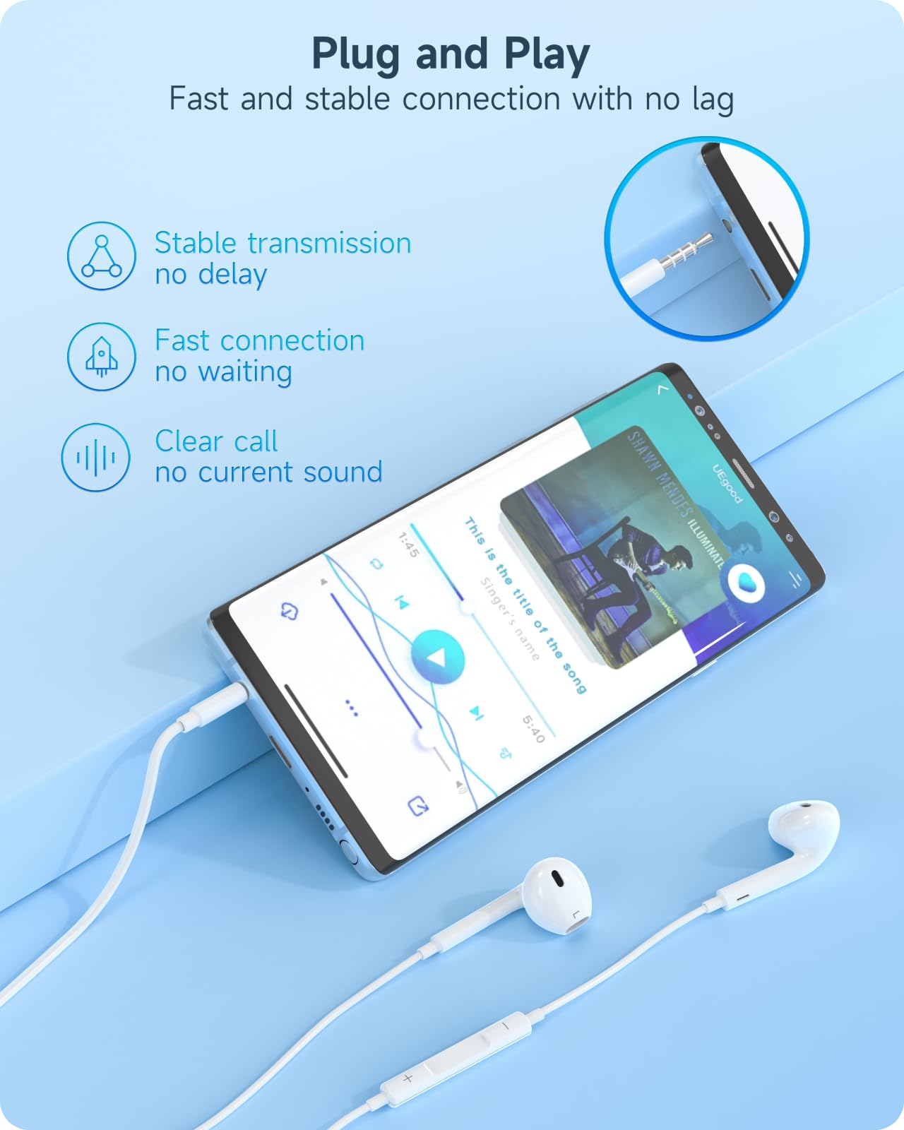High-Quality Wired In-Ear Headphones with 3.5mm Jack - HiFi Stereo Sound, Noise Isolation & Built-in Mic for iPhone, Samsung, Huawei & Android Devices | Perfect for Commuting, Workouts & Gaming