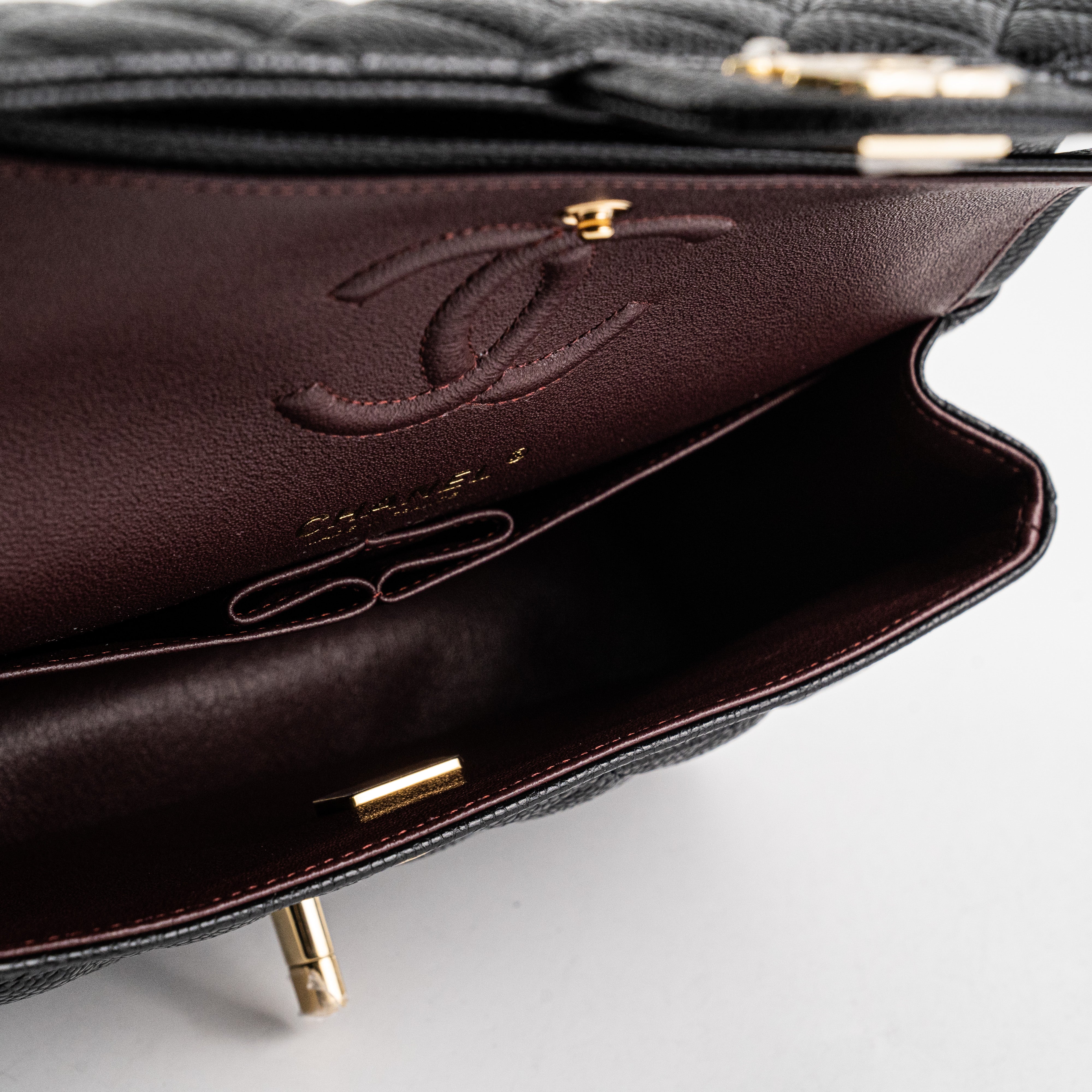 Chanel Caviar Small Double Classic Flap Bag Black with Microchip - Luxury Designer Handbag for Women, Perfect for Evening Events & Special Occasions