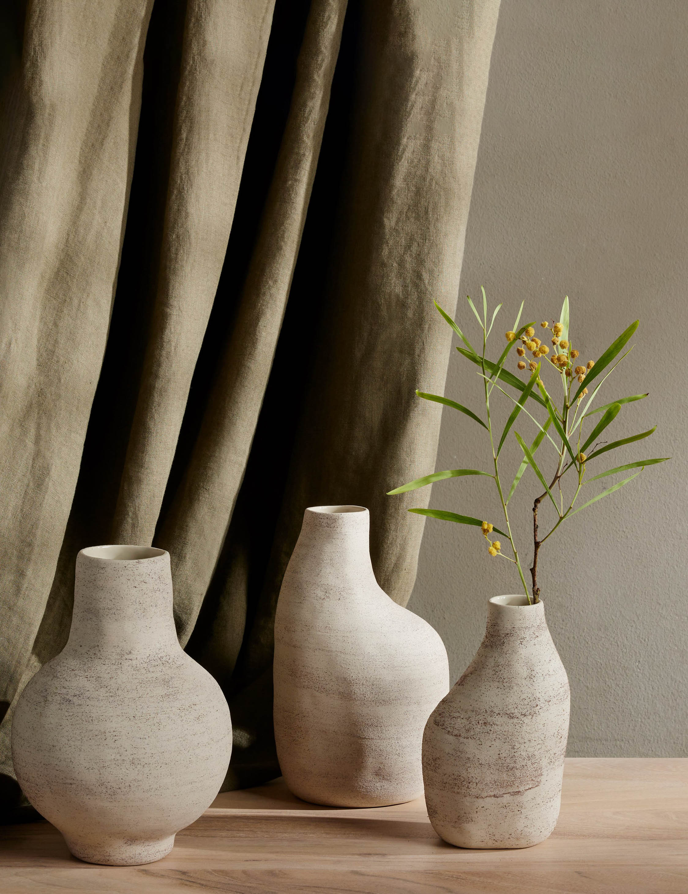 Adino Decorative Vases Set of 3 - Modern Ceramic Flower Vases for Home Decor, Living Room, Dining Table Centerpiece - Perfect for Wedding, Housewarming & Interior Design Gifts