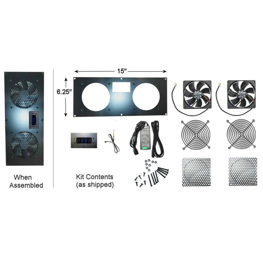 Coolerguys PRO Metal Dual 120mm Deluxe PC Cabinet Cooling Kit with Built-in LED Controller - High Performance Computer Case Fan for Gaming PC, Workstation & Server Cooling (CABCOOL 1202 Deluxe M)