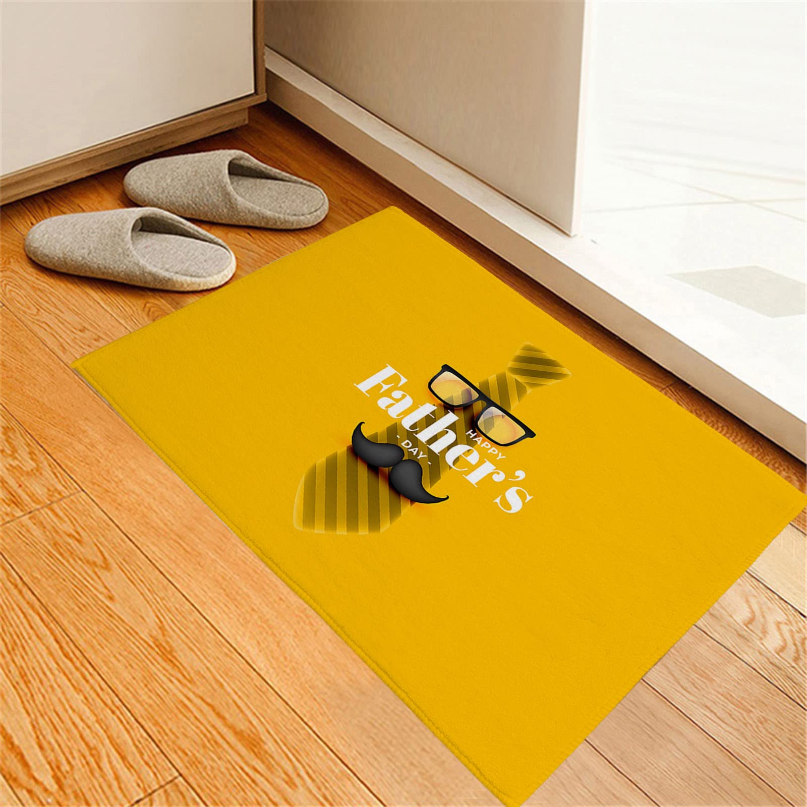 Funny Doormat for Indoor Entrance - Absorbent Front Door Welcome Mat with Glasses & Beard Design (18