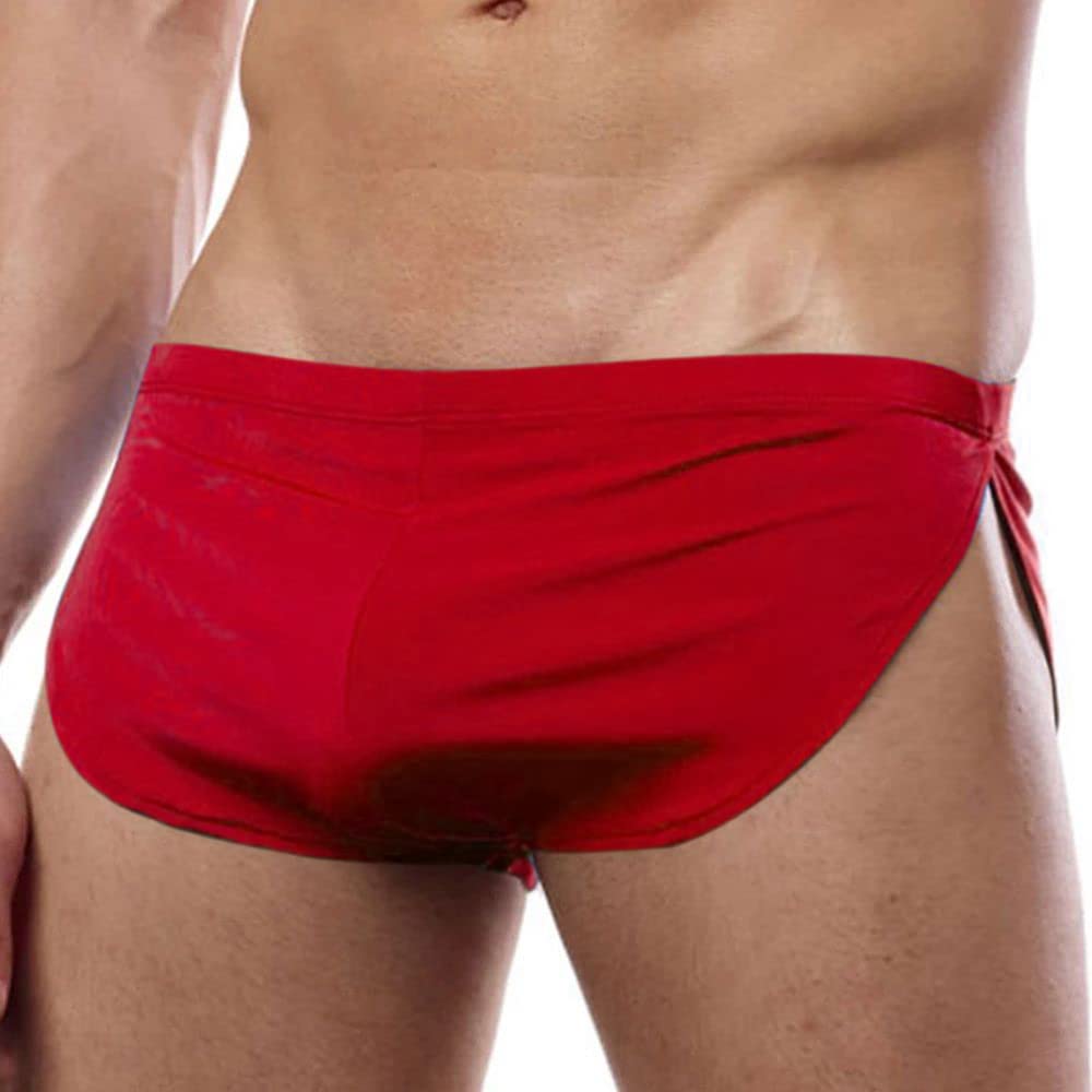 **Men's Low Rise Split Shorts - Exotic Lounge Boxer Briefs for Comfort & Style - Perfect for Sleep, Relaxation & Home Wear**