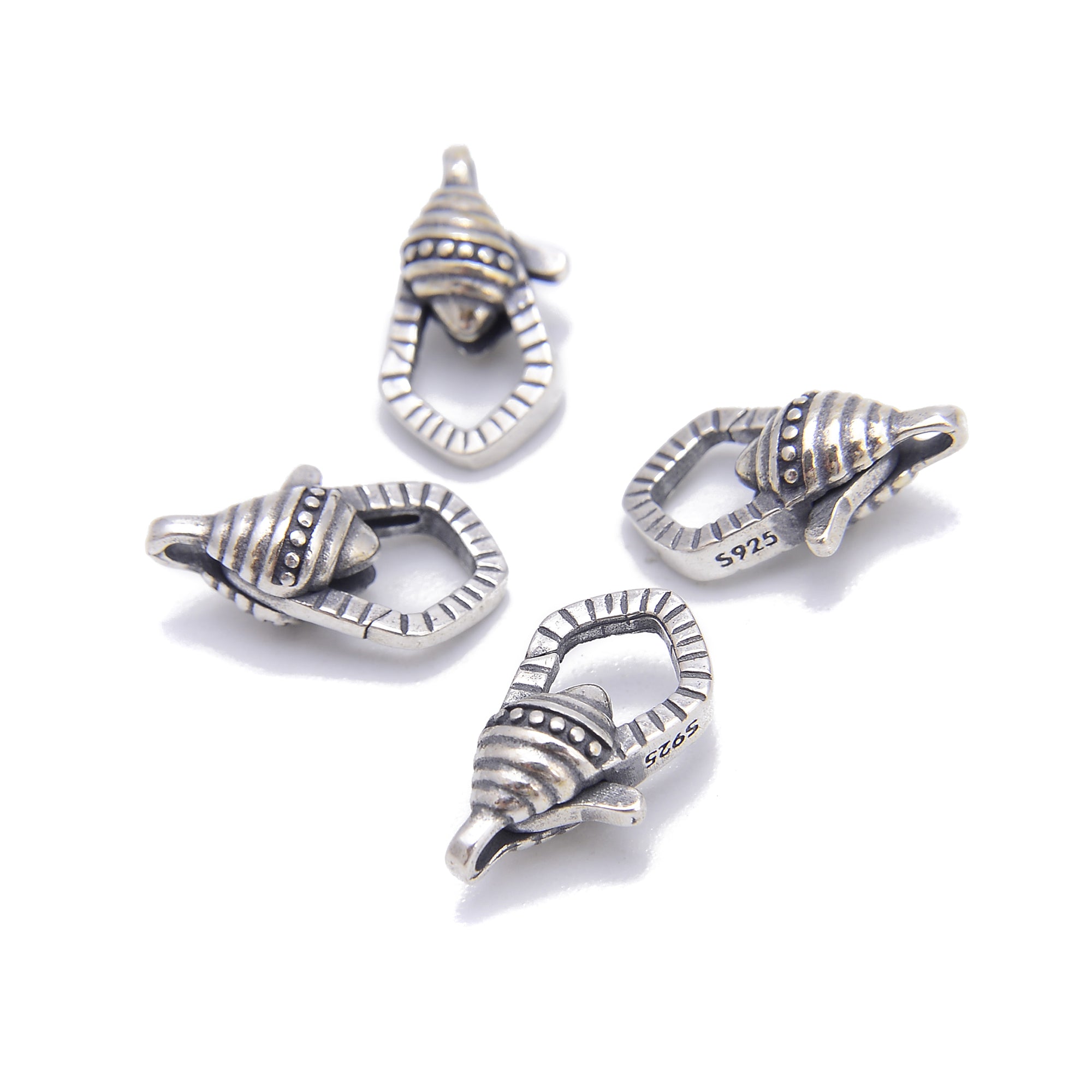 925 Sterling Silver Conch Shell Clasp - Anti-Tarnish, Size 10x18mm (1PC/Bag) - Perfect for Jewelry Making, DIY Bracelets & Necklaces