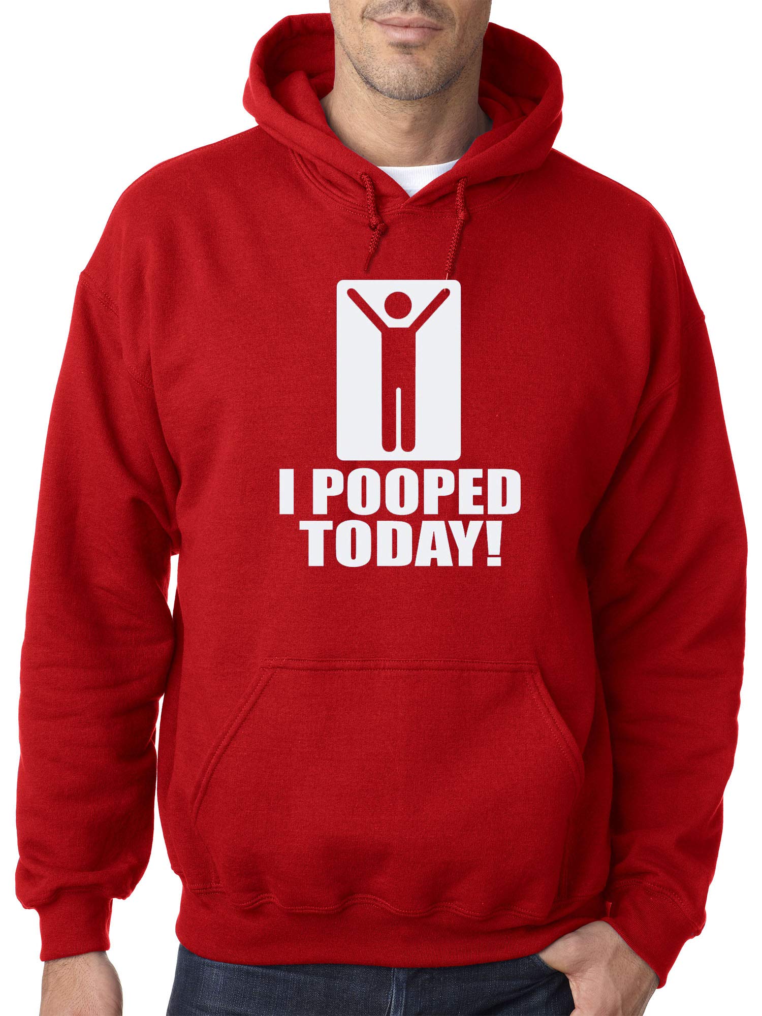 True Way 023 - Funny 'I Popped Today' Humor Unisex Adult Hoodie Pullover Sweatshirt (Small, Red) - Perfect for Casual Wear, Gag Gifts & Comedy Lovers