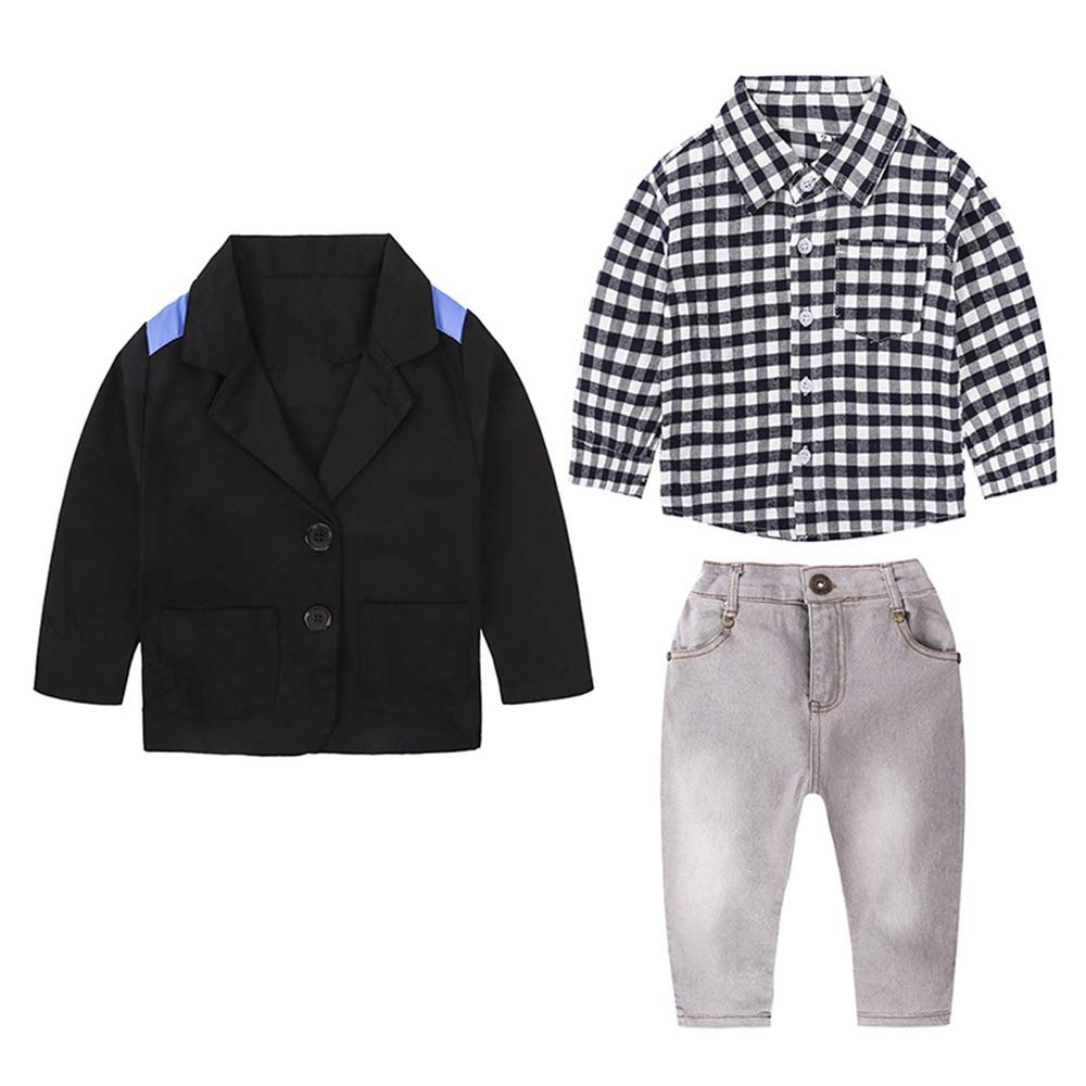 3-Piece Baby Boy Outfit - Blazer, Shirt & Jeans for Toddlers