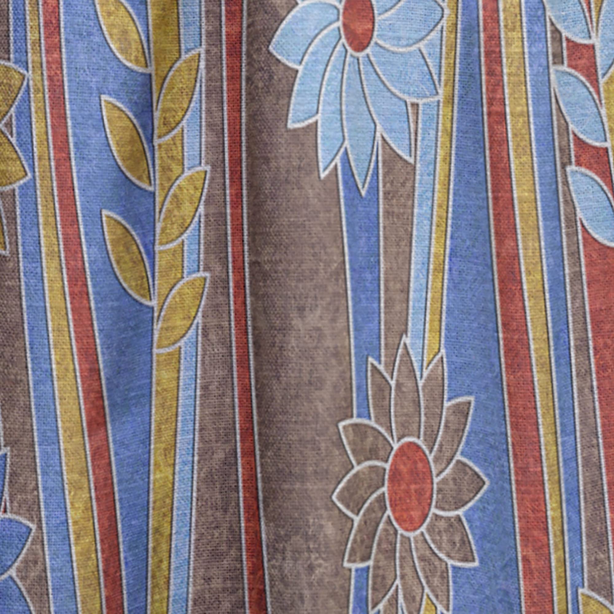 Floral Retro Pattern III Thermal Insulated Curtains - 52x95 Inch Single Panel for Bedroom & Living Room - Blackout Drapes for Home Decor & Privacy