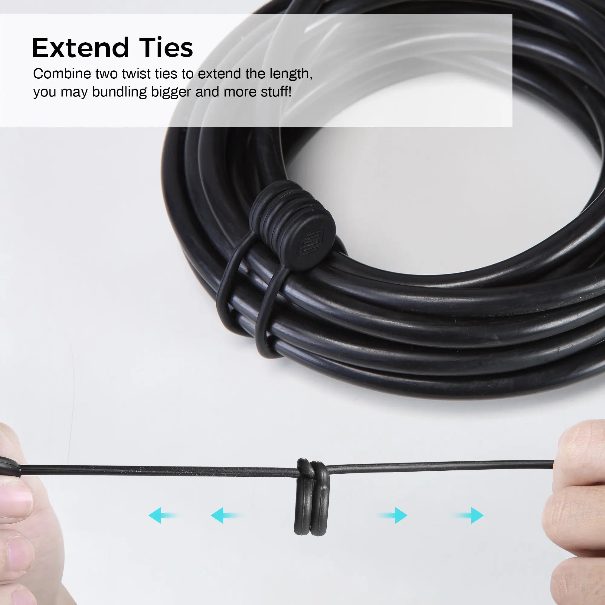 Strong Magnetic Cable Ties - Reusable Cord Organizer for Home, Office, Car - Neatly Manage Wires, Chargers, Headphones - Perfect for Cable Management & Organization