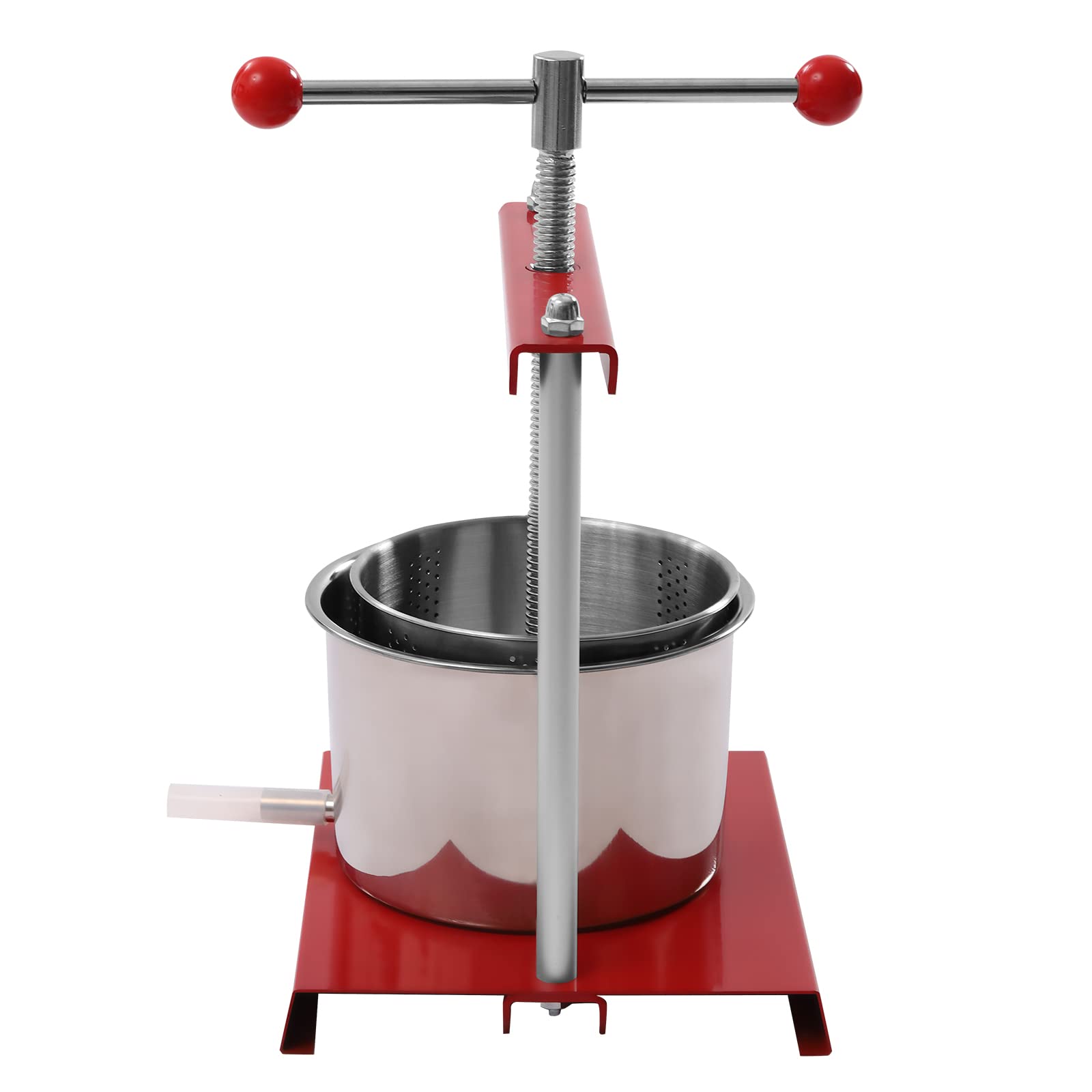 Stainless Steel 1.6 Gallon Fruit Wine Press - Manual Juice Maker for Apples, Grapes, Berries & Vegetables | 100% Natural Juice Extraction | Perfect for Cider, Olive Oil & Homemade Wine Making | Ideal for Home Brewing, Farm Use & DIY Juice Production