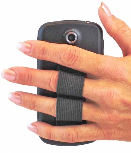 2-Loop Phone Grip Holder - Small & Compact - Black - Perfect for One-Handed Use While Driving, Shopping, or Taking Selfies