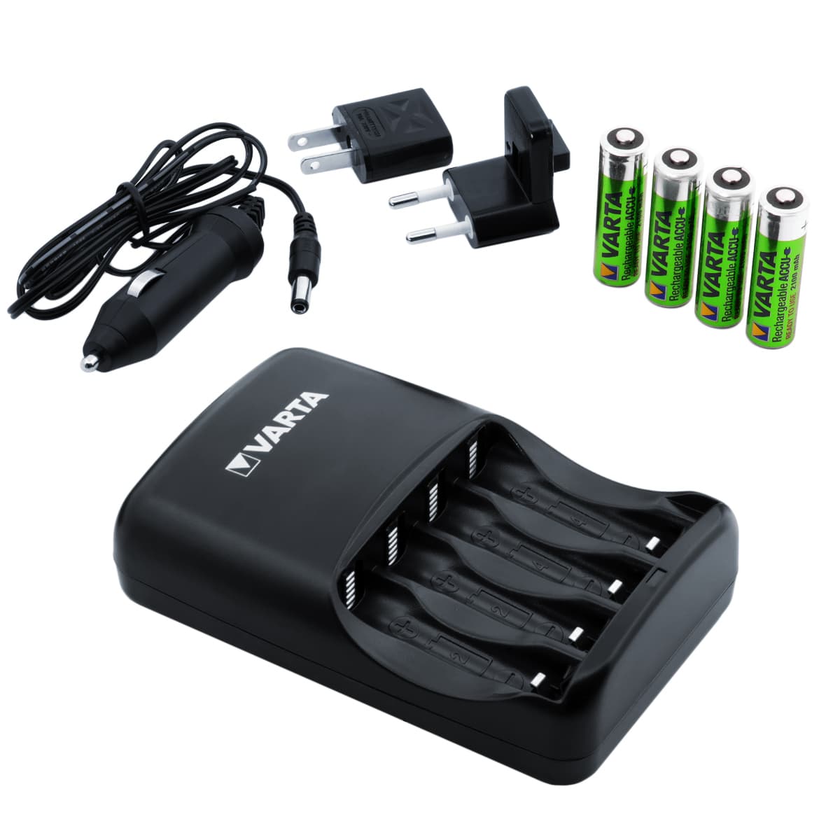 Nokta Charging Kit with AC & Car Charger + 4x AA Rechargeable NiMH Batteries - Perfect for Travel, Camping & Emergency Power Backup