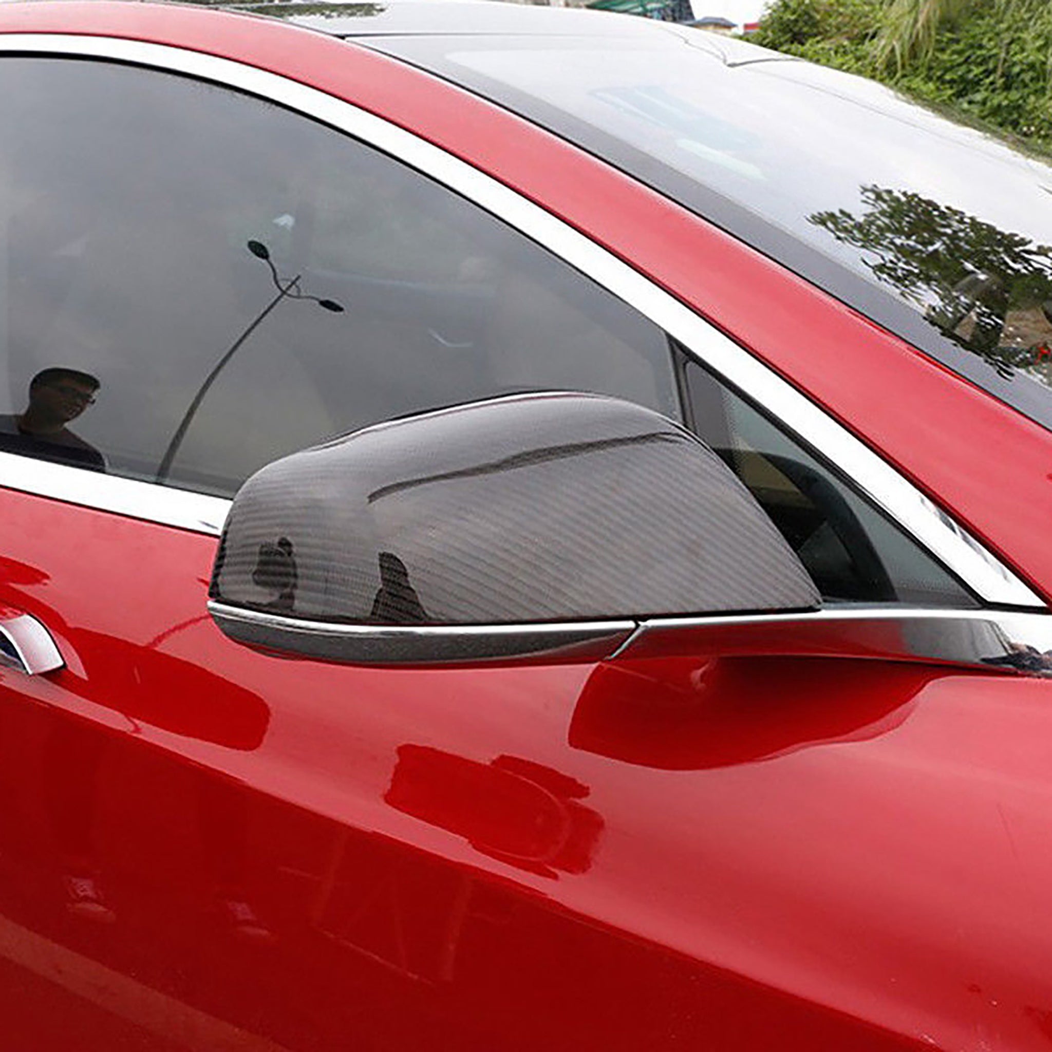 Premium Real Carbon Fiber Mirror Covers for Tesla Model S (2014-2025) - Compatible with Pre-Refresh & Newer Models - Enhance Style & Protection for Daily Driving & Car Shows
