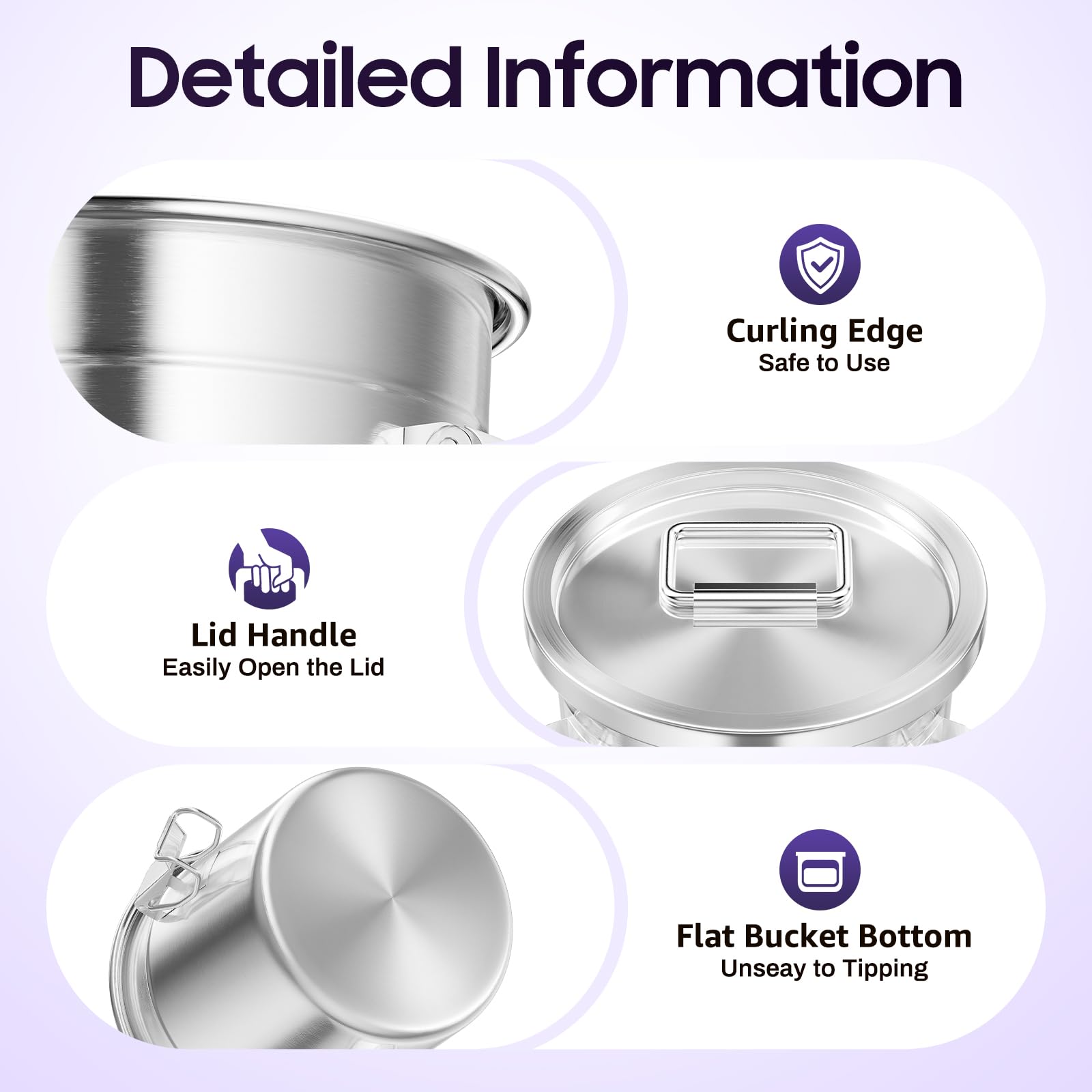 Premium 304 Stainless Steel Airtight Food Storage Container - 6L Kitchen Canister for Cereal, Rice, Flour & Dry Goods | BPA-Free, Odor-Resistant & Moisture-Proof | Ideal for Pantry Organization & Bulk Food Storage (Silver)