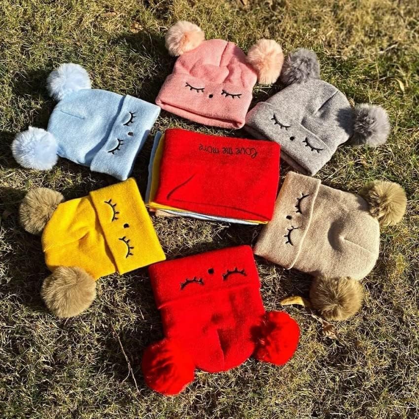 Trendsy Baby Knit Hat & Scarf Set for Toddlers - Winter Pom Pom Beanie & Neck Warmer for Girls & Boys (6 Months to 5 Years) - Perfect for Snow Play, Outdoor Winter Adventures & Holiday Photos