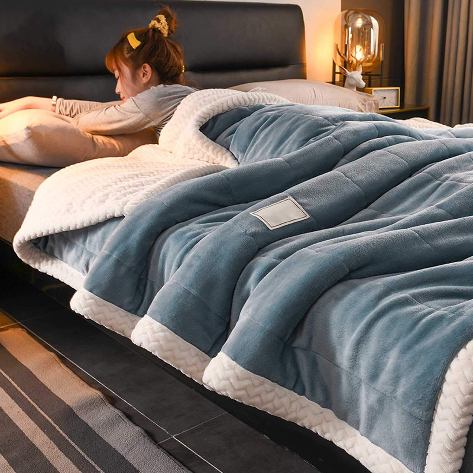 YHMT Sofa Bed Blanket - Ultra Soft Fluffy Microfiber Blanket for Couch, 3-Layer Thick Warm Solid Blanket in Multiple Colors - Perfect for Living Room, Bedroom & Travel