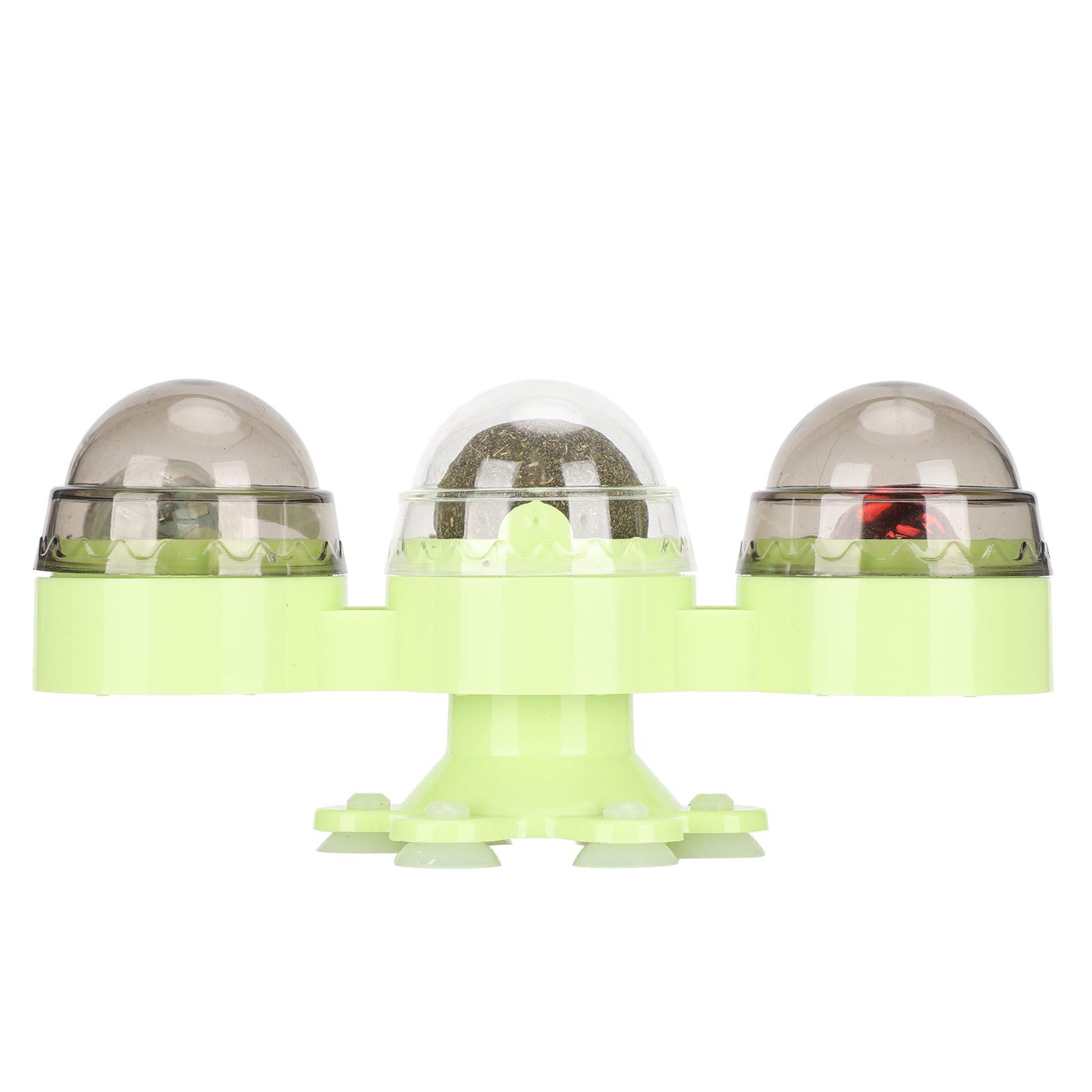 Rotatable Cat Toys with Bell - Interactive Suction Cup Turntable Windmill Teaser for Indoor Cats - Fun Pet Entertainment for Playtime & Exercise