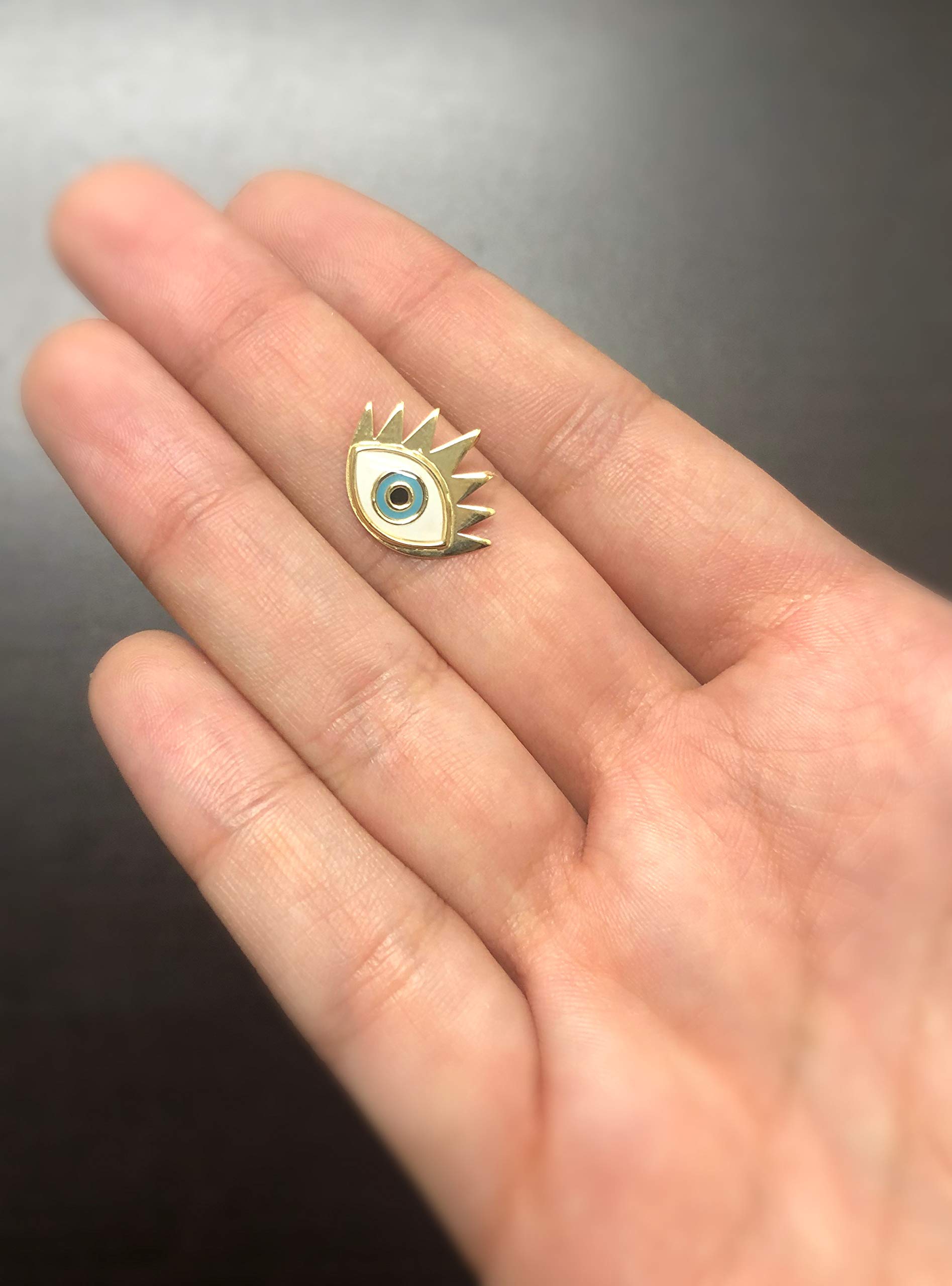 18K Solid Yellow Gold Enamel Eyelash Pendant Necklace for Women & Teens - Perfect Gift for Birthday, Anniversary & Valentine's Day