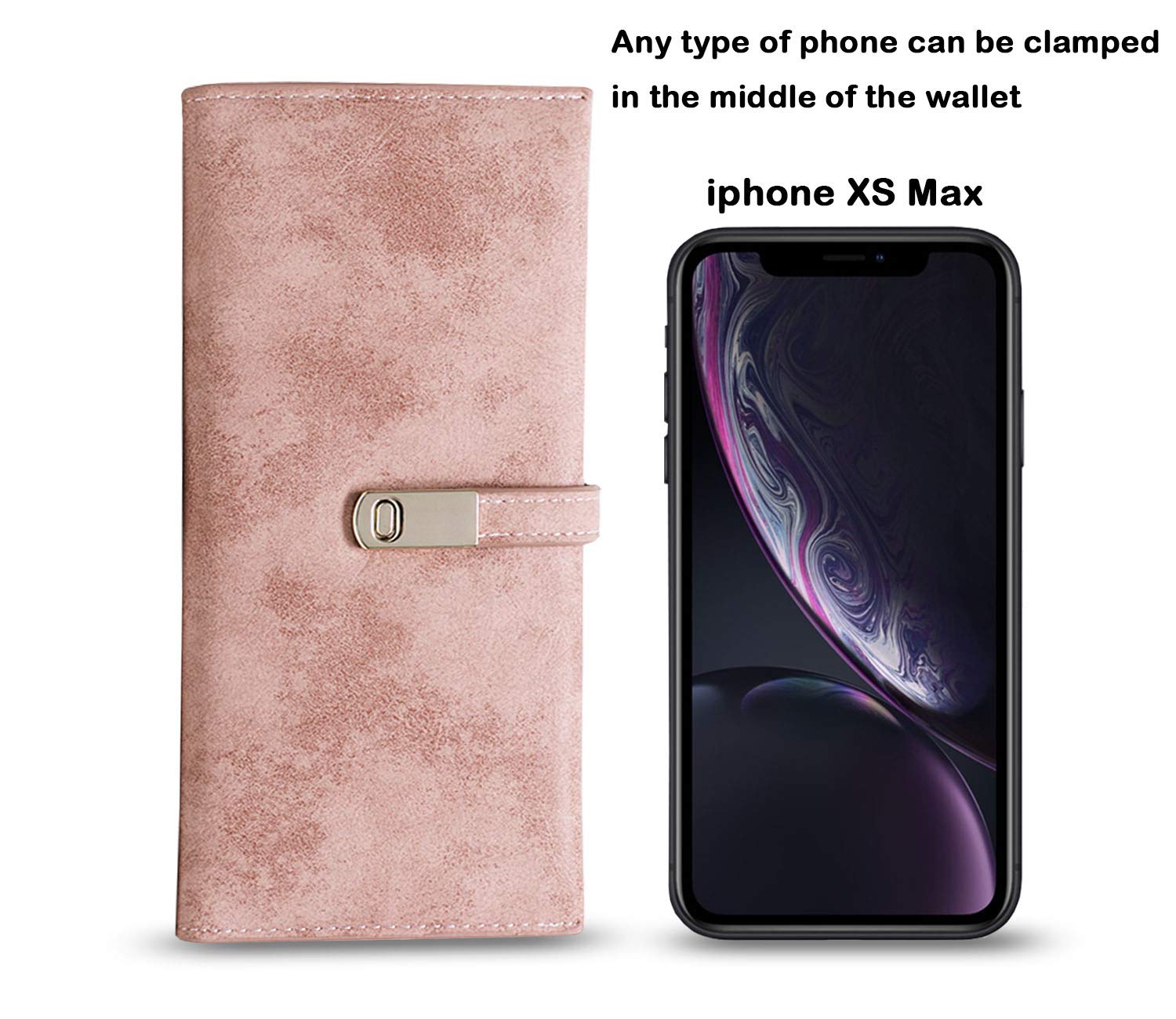 Slim Leather Wallet for Women - RFID Blocking Bifold Wallet with Magnetic Closure, Large Capacity Card Holder & Coin Purse (Pink) | Perfect for Everyday Use, Travel, and Gift Giving