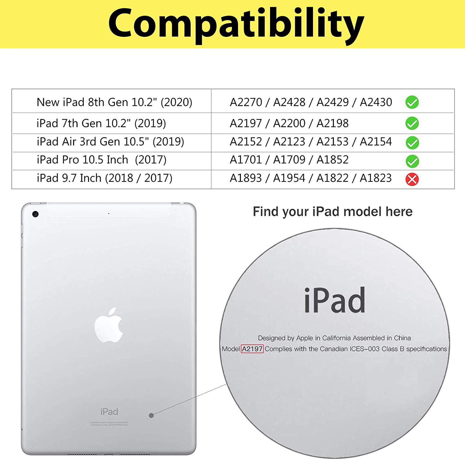Premium Shockproof Case for iPad 10.2/10.5 inch - Compatible with iPad 9th/8th/7th Gen (2021/2020/2019) & iPad Air 10.5