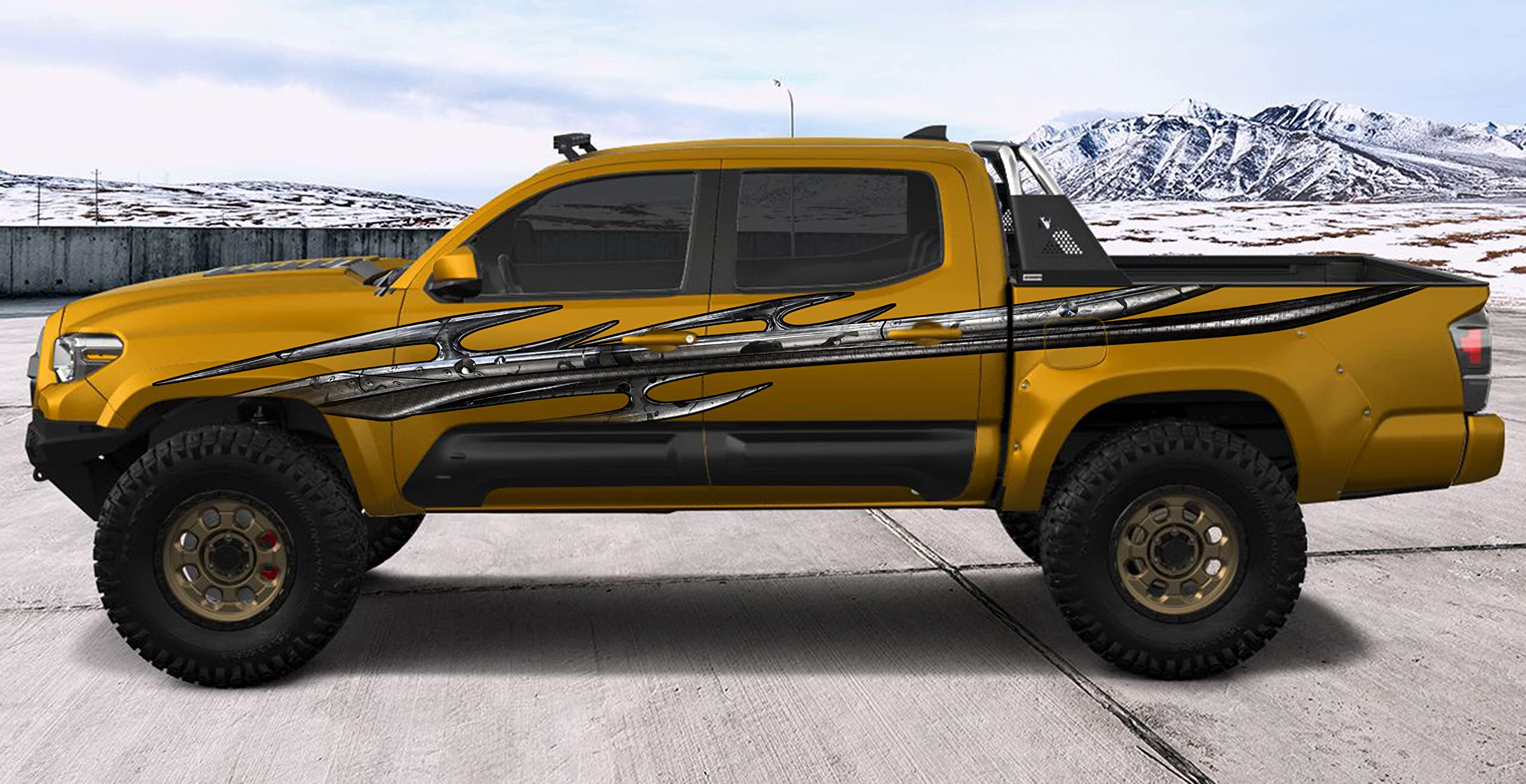 3D Tribal Car Vinyl Sticker - Waterproof Decal for Trucks, SUVs, Windows (20x70 inches) | Street Racing Graphics with Skull Design | Perfect for Car Enthusiasts & Custom Vehicle Styling