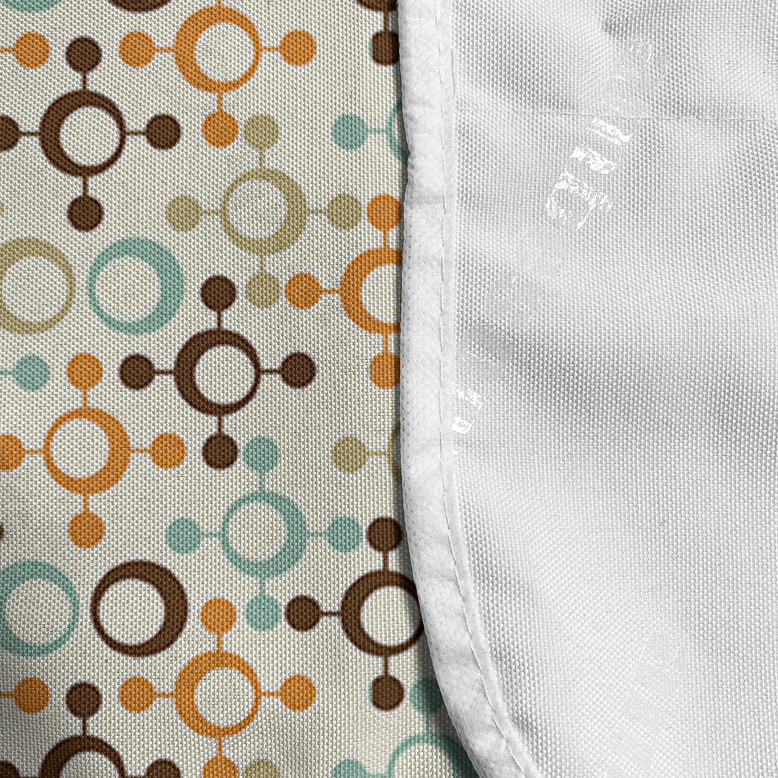 Ambesonne Abstract Microwave Oven Cover - Water Resistant Kitchen Organizer with Pockets, Science Lab Theme with Funky Molecule Circles and Dots Design, 36