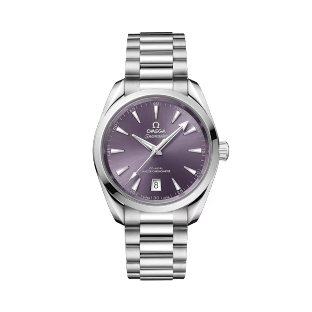 Omega Seamaster Aqua Terra Shades 38mm Co-Axial Master Chronometer Watch - Lavender Dial with Stainless Steel Bracelet | Luxury Dress Watch for Men & Women, Perfect for Business, Formal Events & Everyday Wear