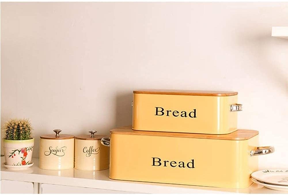 Premium Bamboo Bread Box with Lid - Multi-Functional Kitchen Storage & Chopping Board - Airtight Bread Keeper for Countertop - Yellow (Perfect for Storing Bread, Fruits, and Kitchen Essentials)